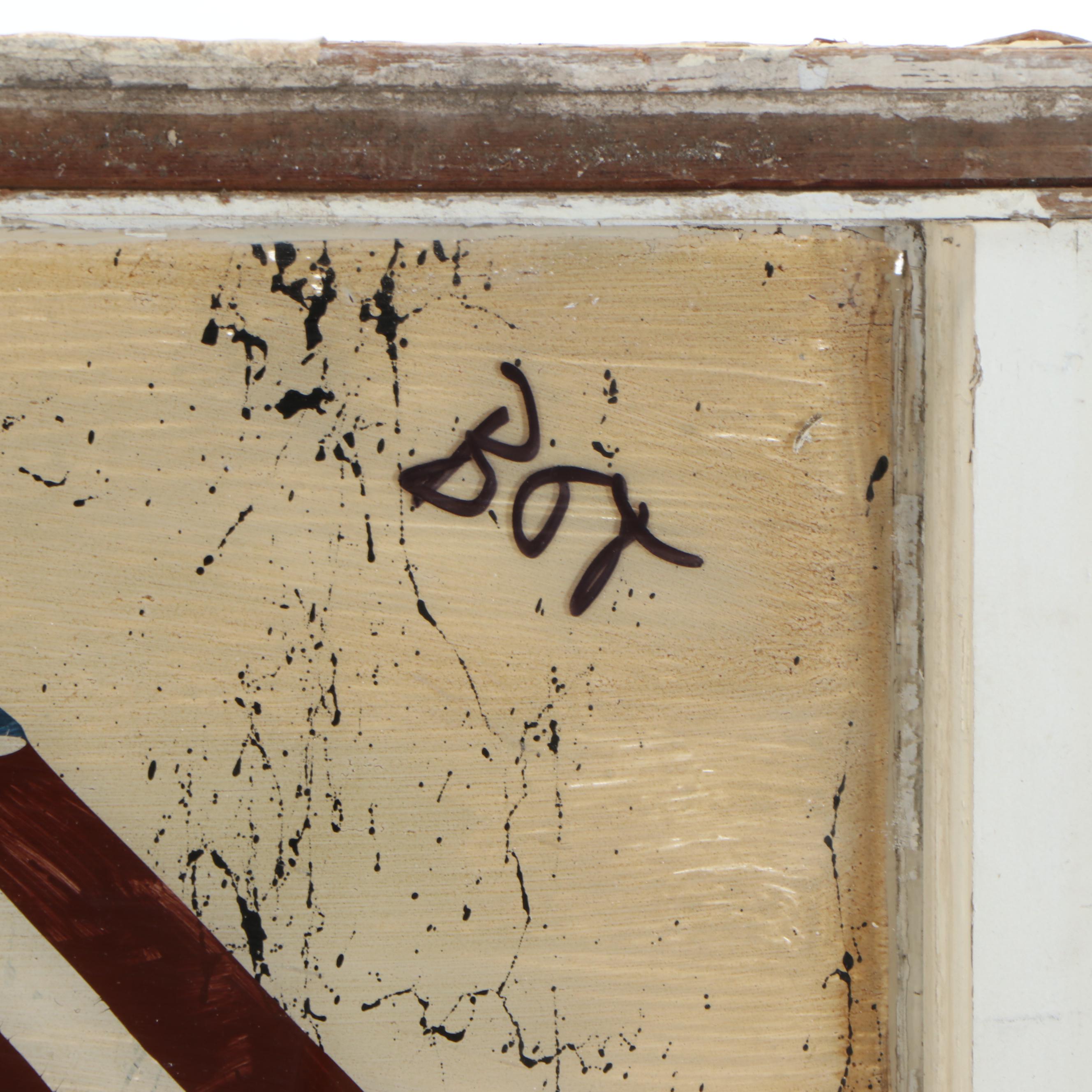 Vintage Style "God Bless America" Distressed Window Panel Sign, Contemporary