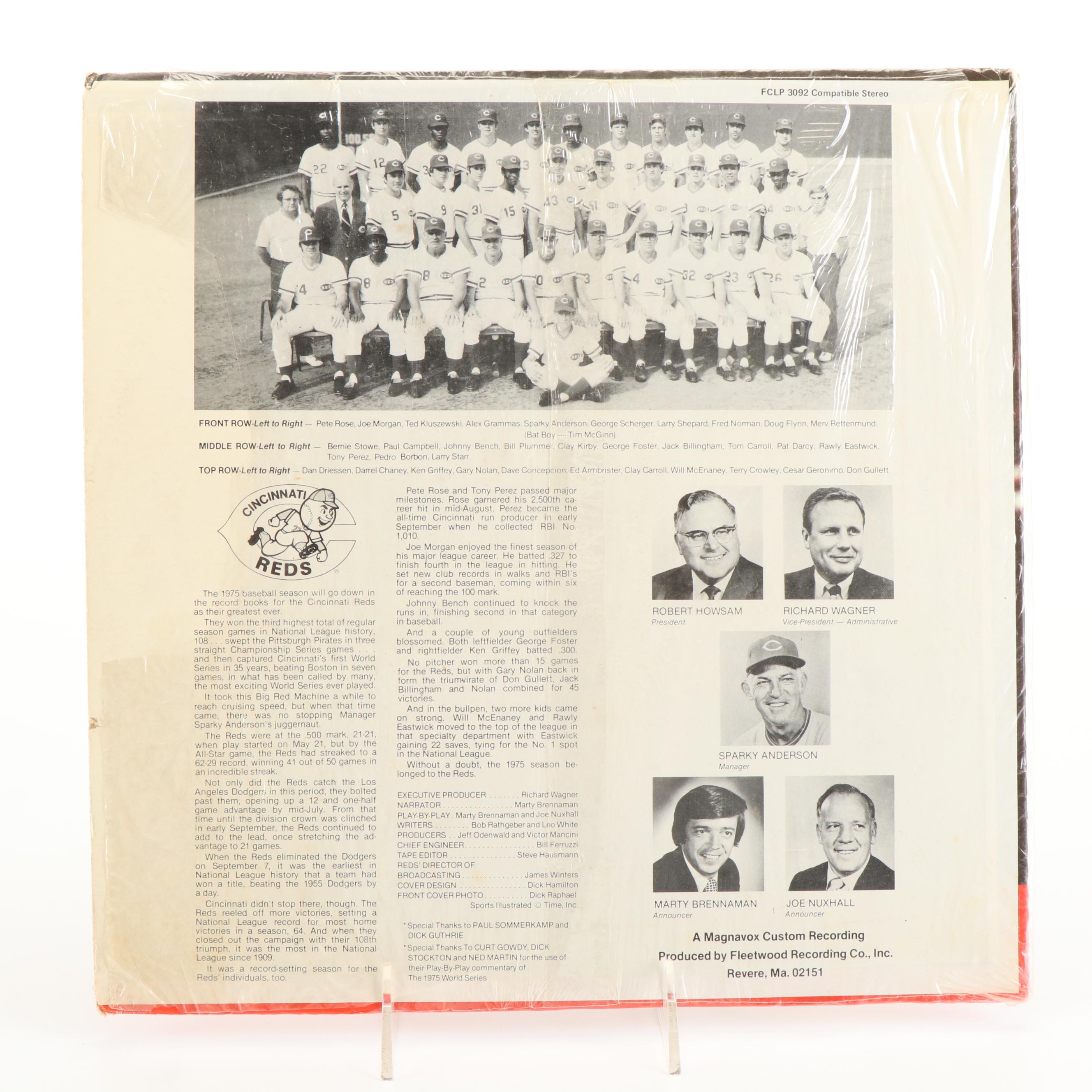 Two Cincinnati Reds "Big Red Machine" Era Vinyl LPs, Marty and Joe, 1970s