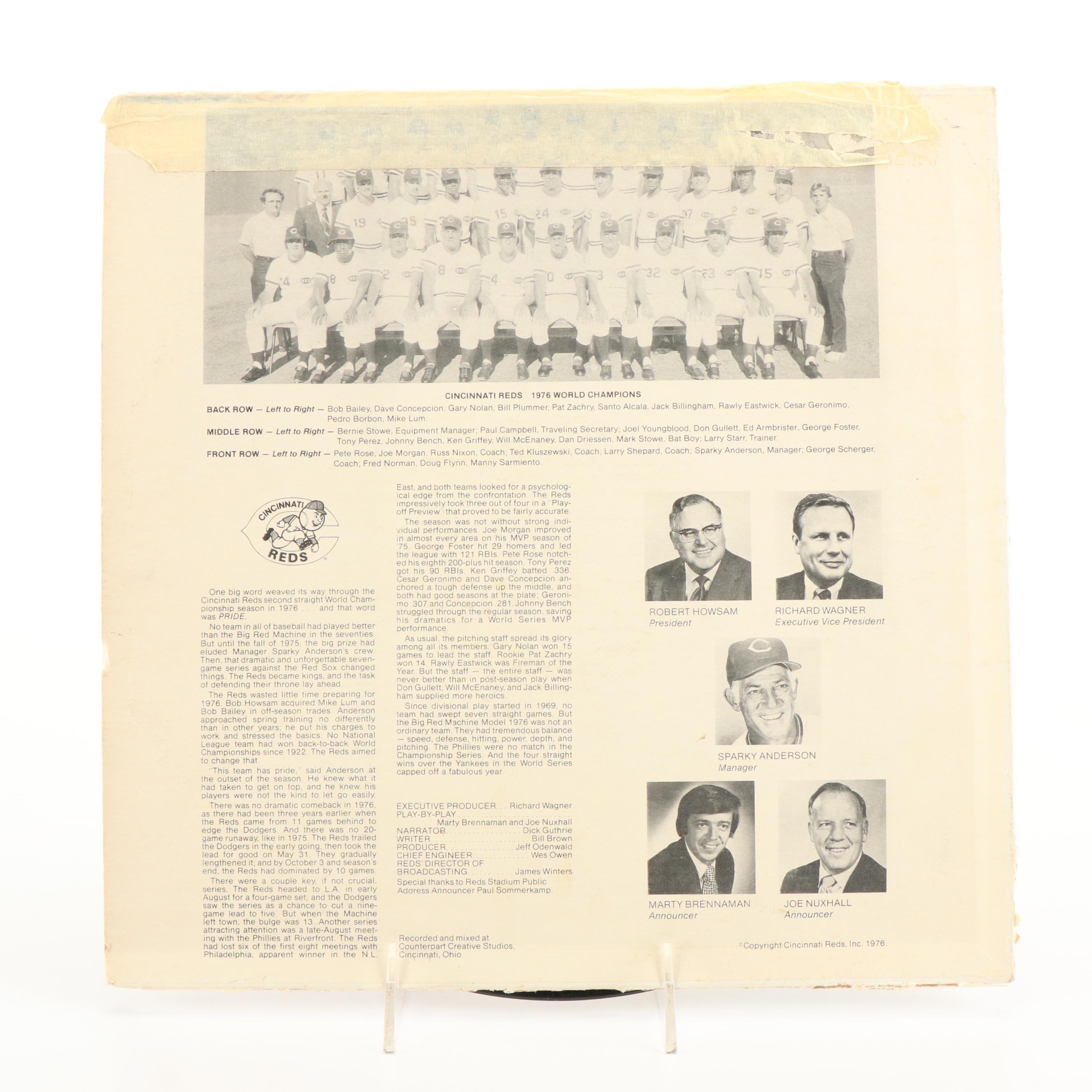 Two Cincinnati Reds "Big Red Machine" Era Vinyl LPs, Marty and Joe, 1970s