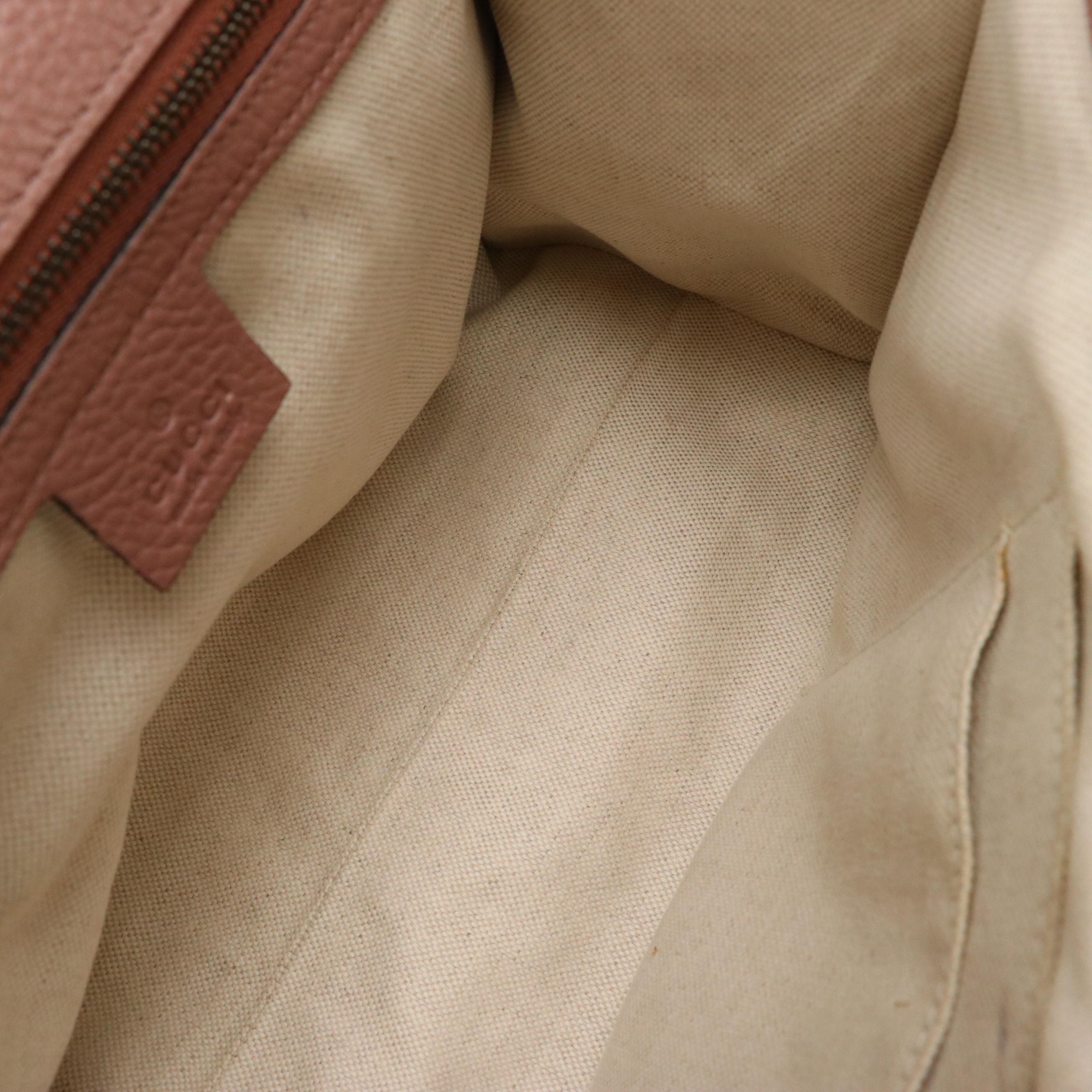 Gucci GG Marmont Top Handle Shoulder Bag in Blush Mauve Grained Leather