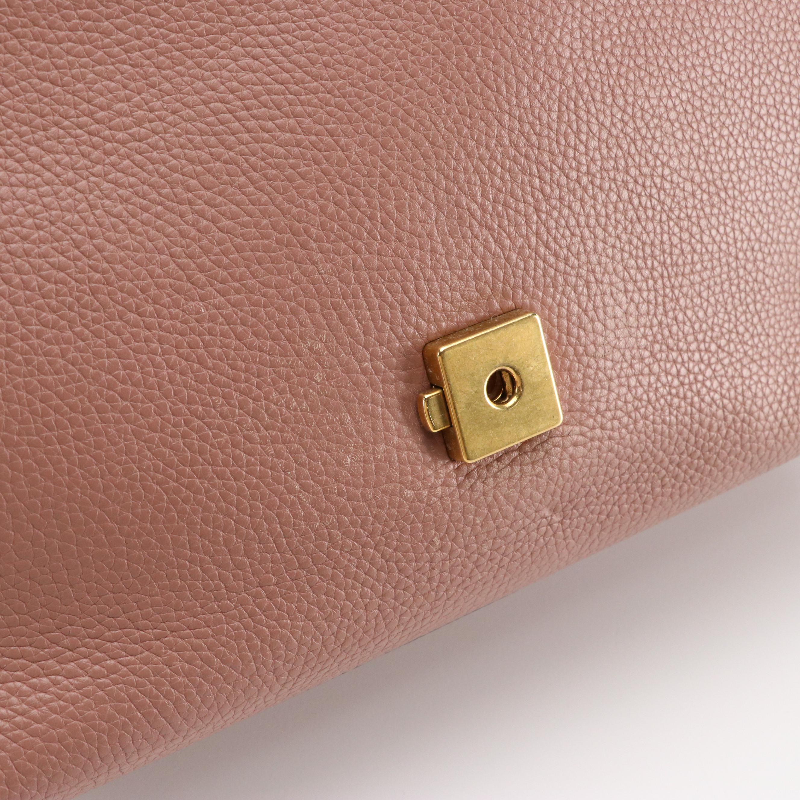 Gucci GG Marmont Top Handle Shoulder Bag in Blush Mauve Grained Leather