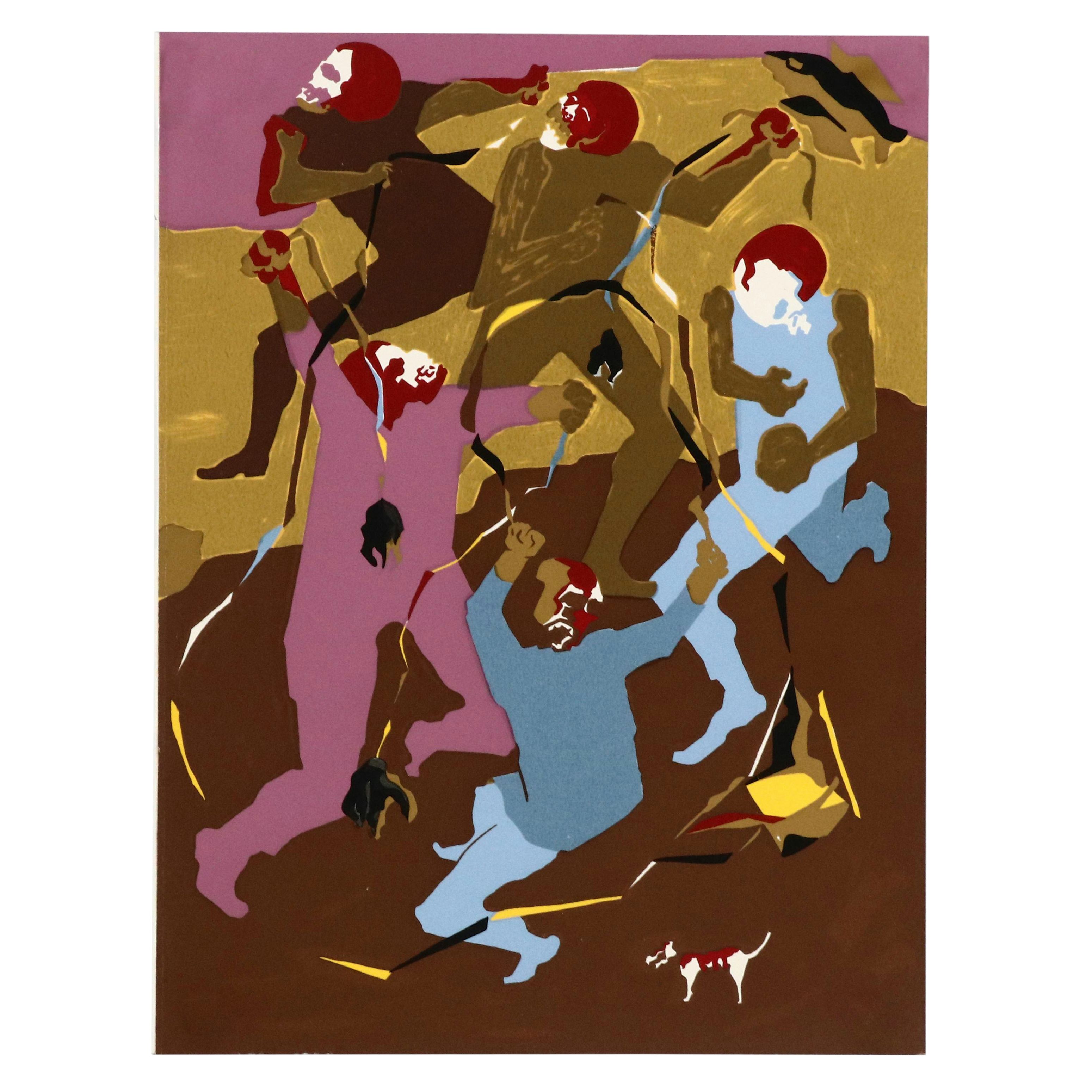 Jacob Lawrence Serigraph from "Hiroshima," Circa 1983