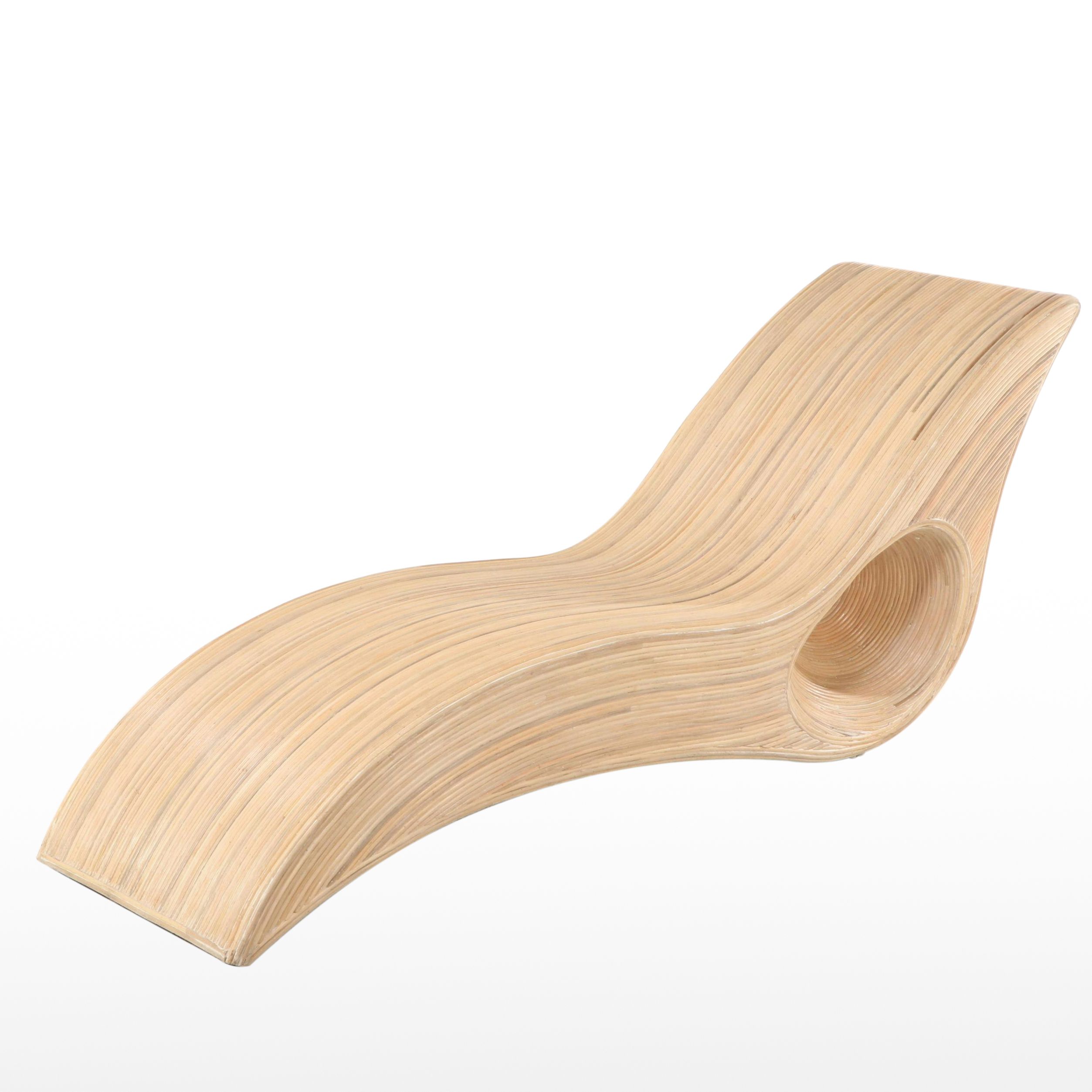 Sculpted Reed Lounge Chair in the Manner of Betty Cobonpue