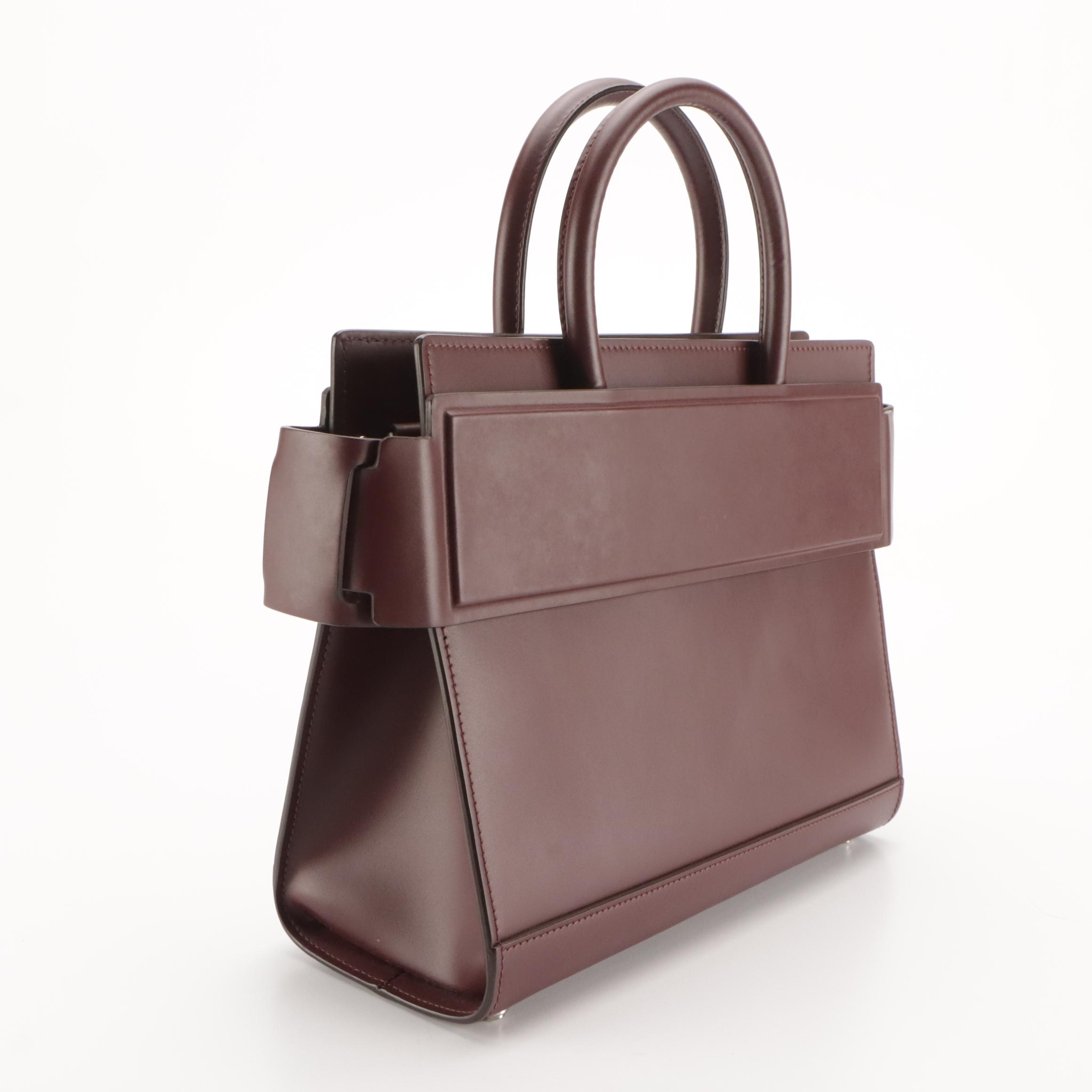 Givenchy Horizon Small Tote Bag in Burgundy Calfskin Leather