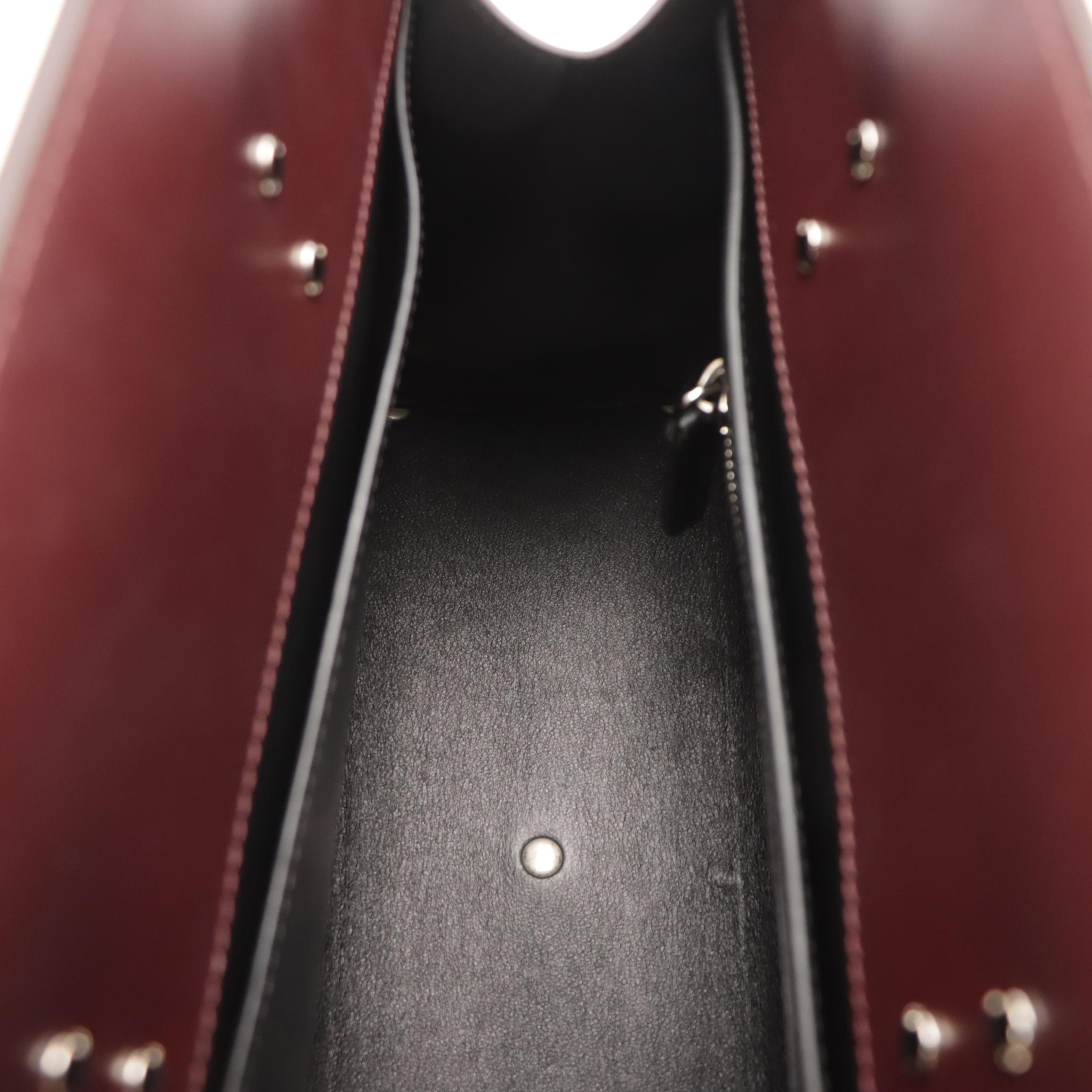 Givenchy Horizon Small Tote Bag in Burgundy Calfskin Leather