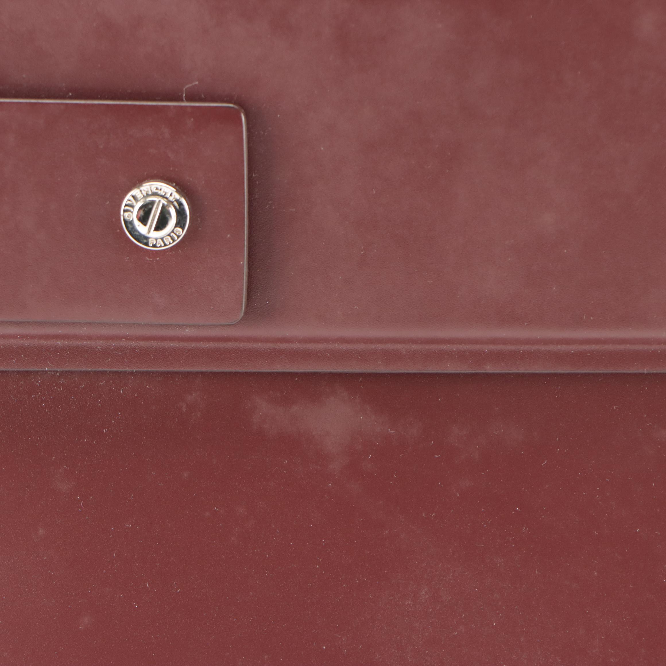 Givenchy Horizon Small Tote Bag in Burgundy Calfskin Leather