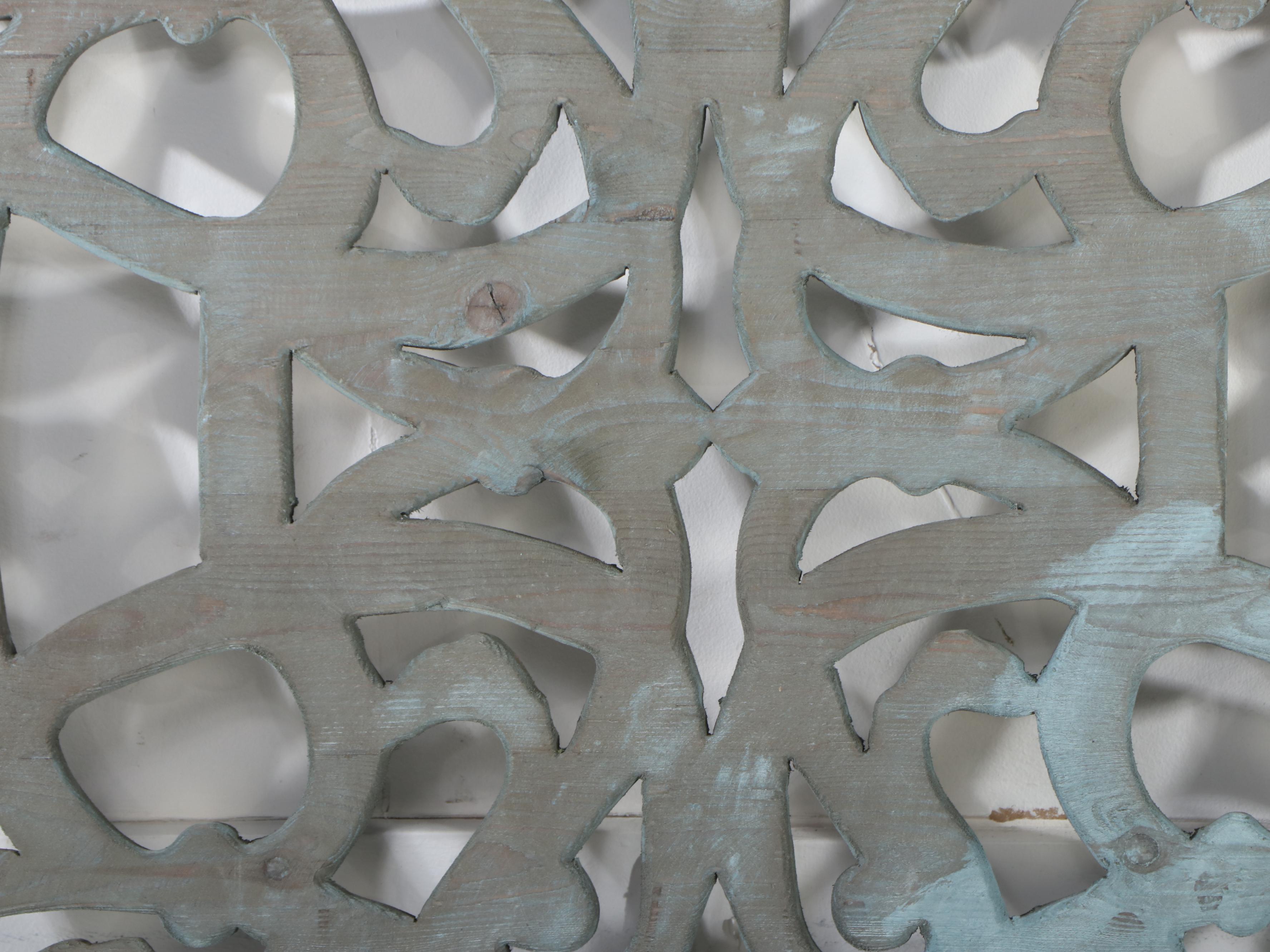 Indian Painted Scroll-Sawn Pine Window Screen