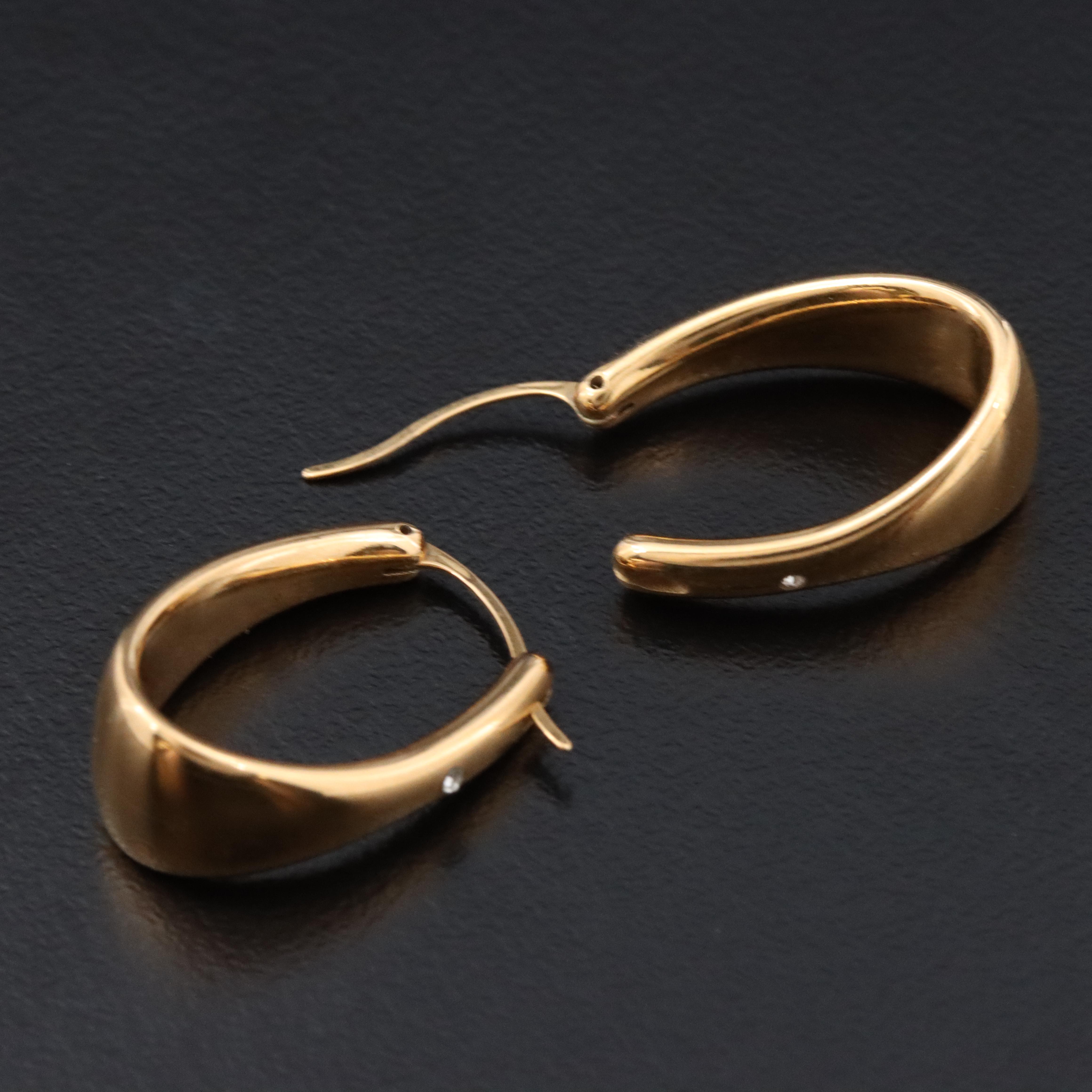 10K Hoops with Rhinestone Accents