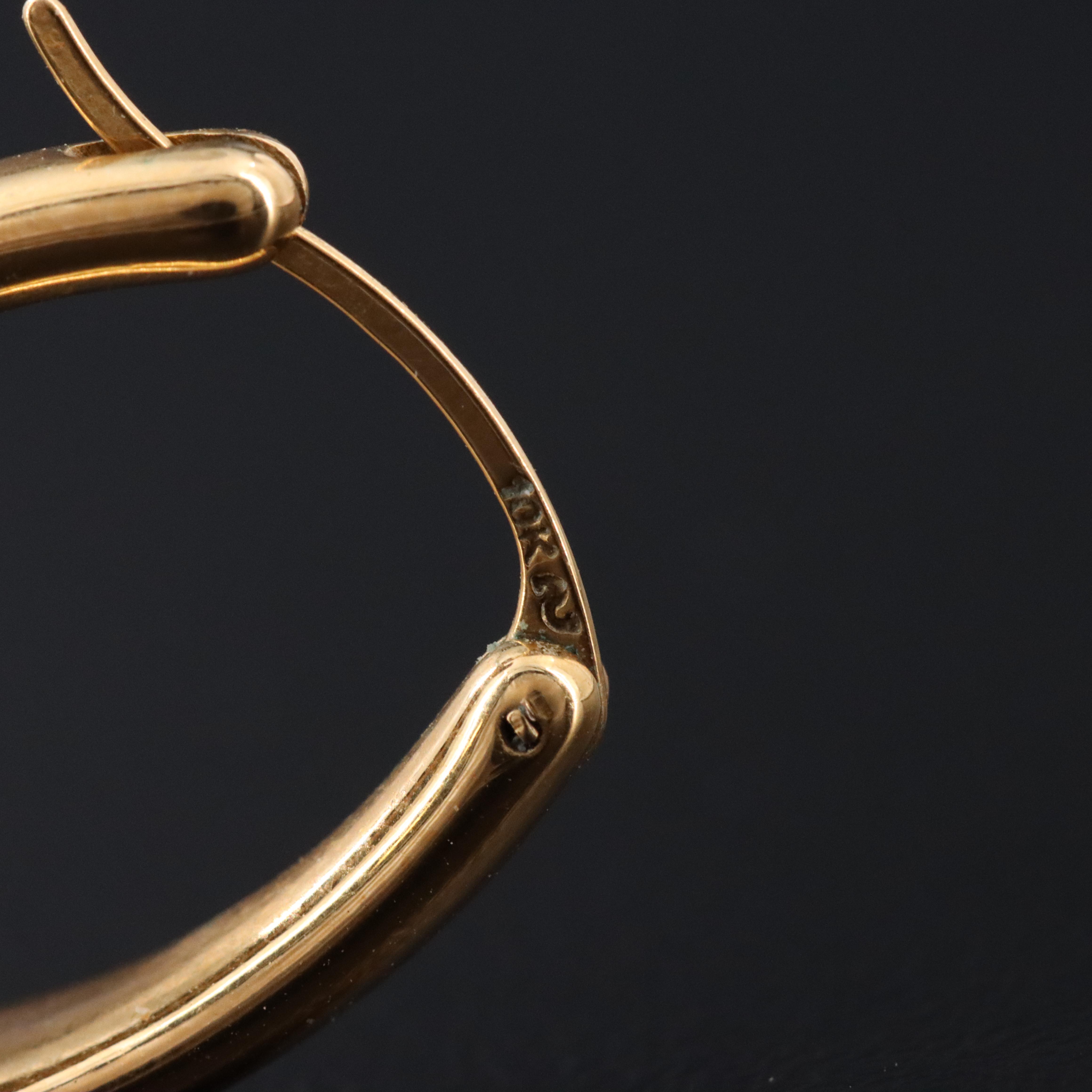 10K Hoops with Rhinestone Accents