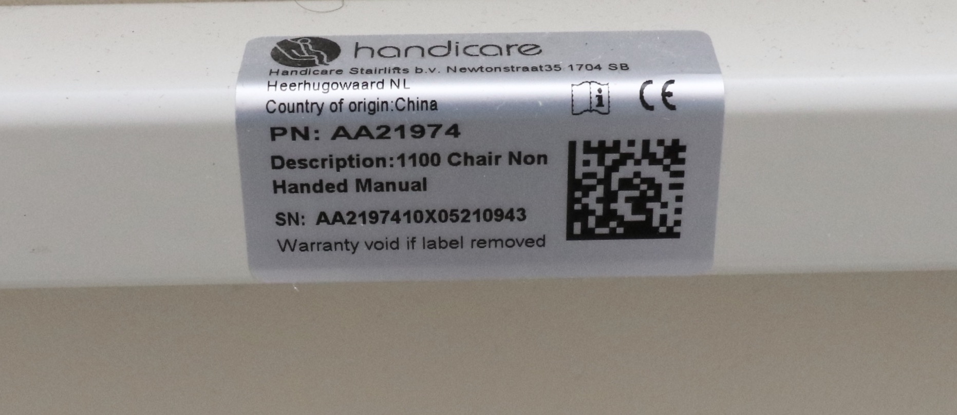 Handicare 1100 Straight Stairlift for Narrow Spaces