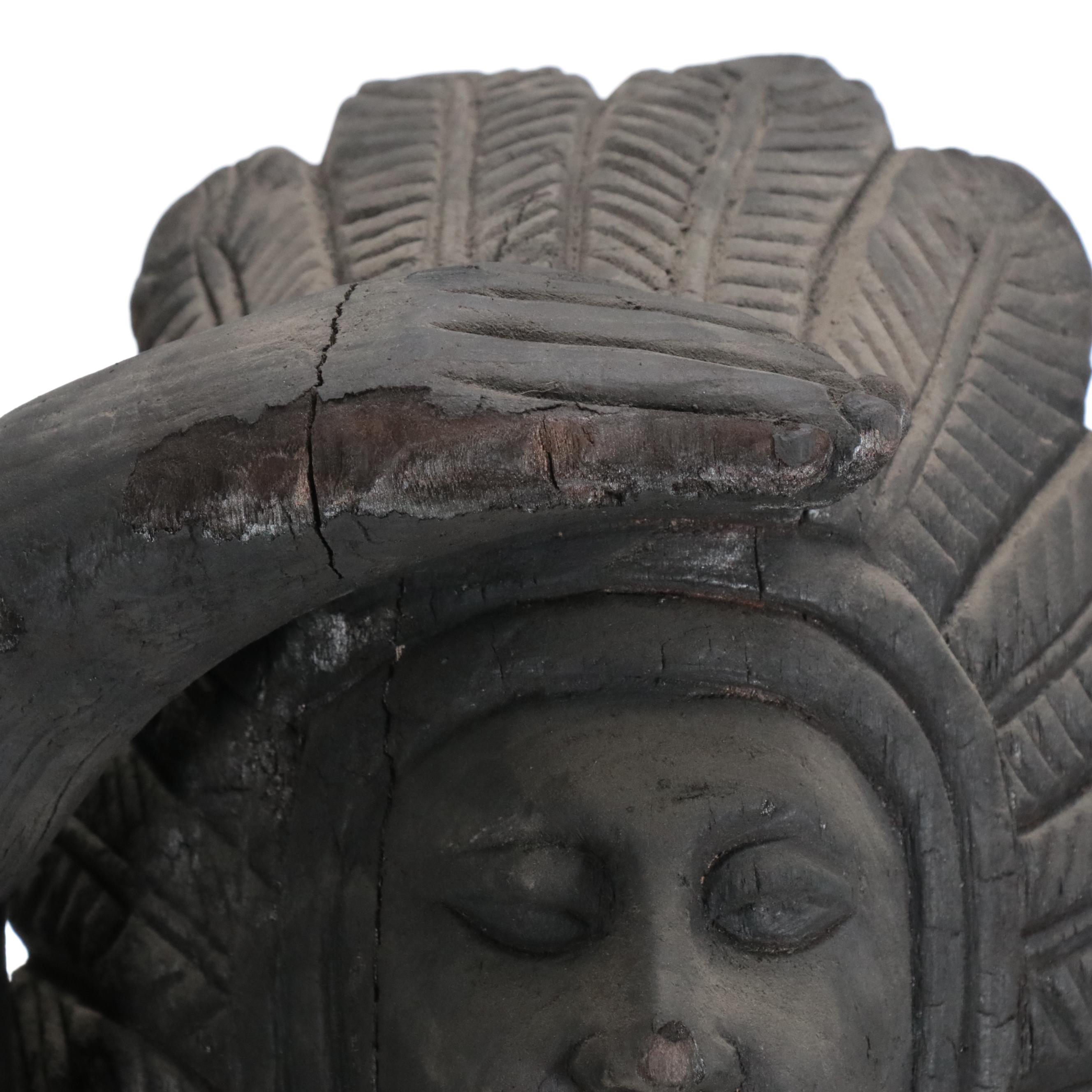 Ebonized Carved Wood Cigar Store Indain