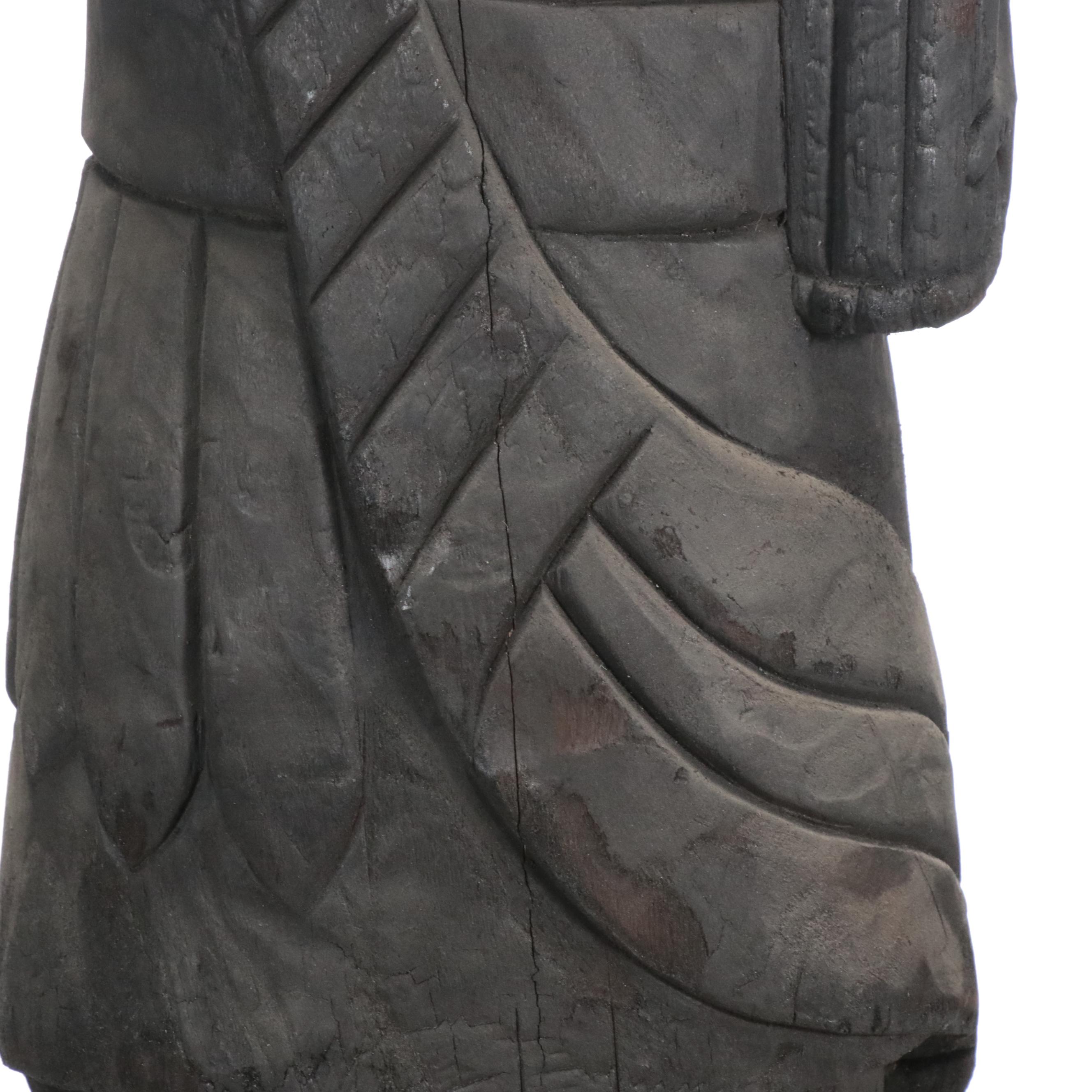 Ebonized Carved Wood Cigar Store Indain