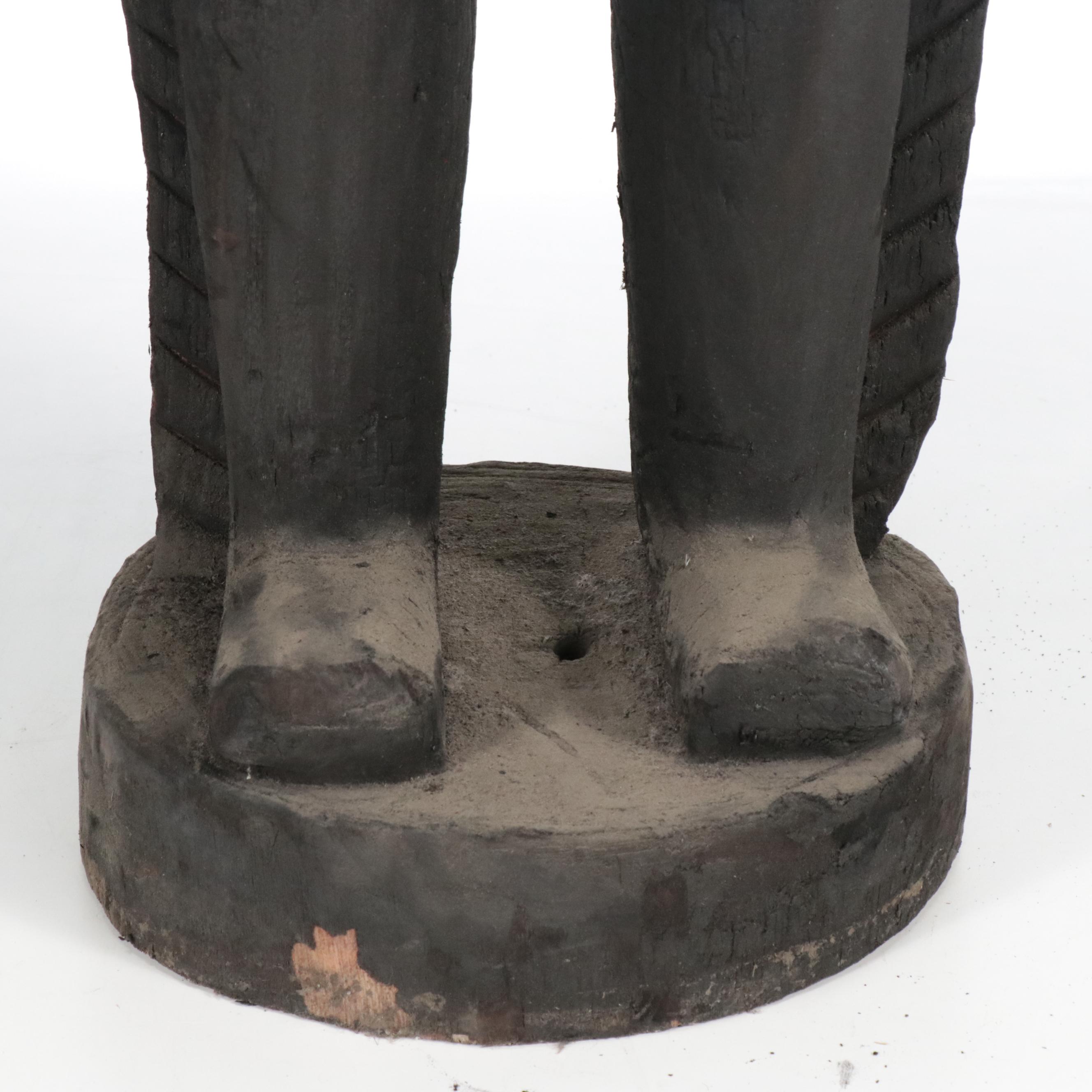 Ebonized Carved Wood Cigar Store Indain