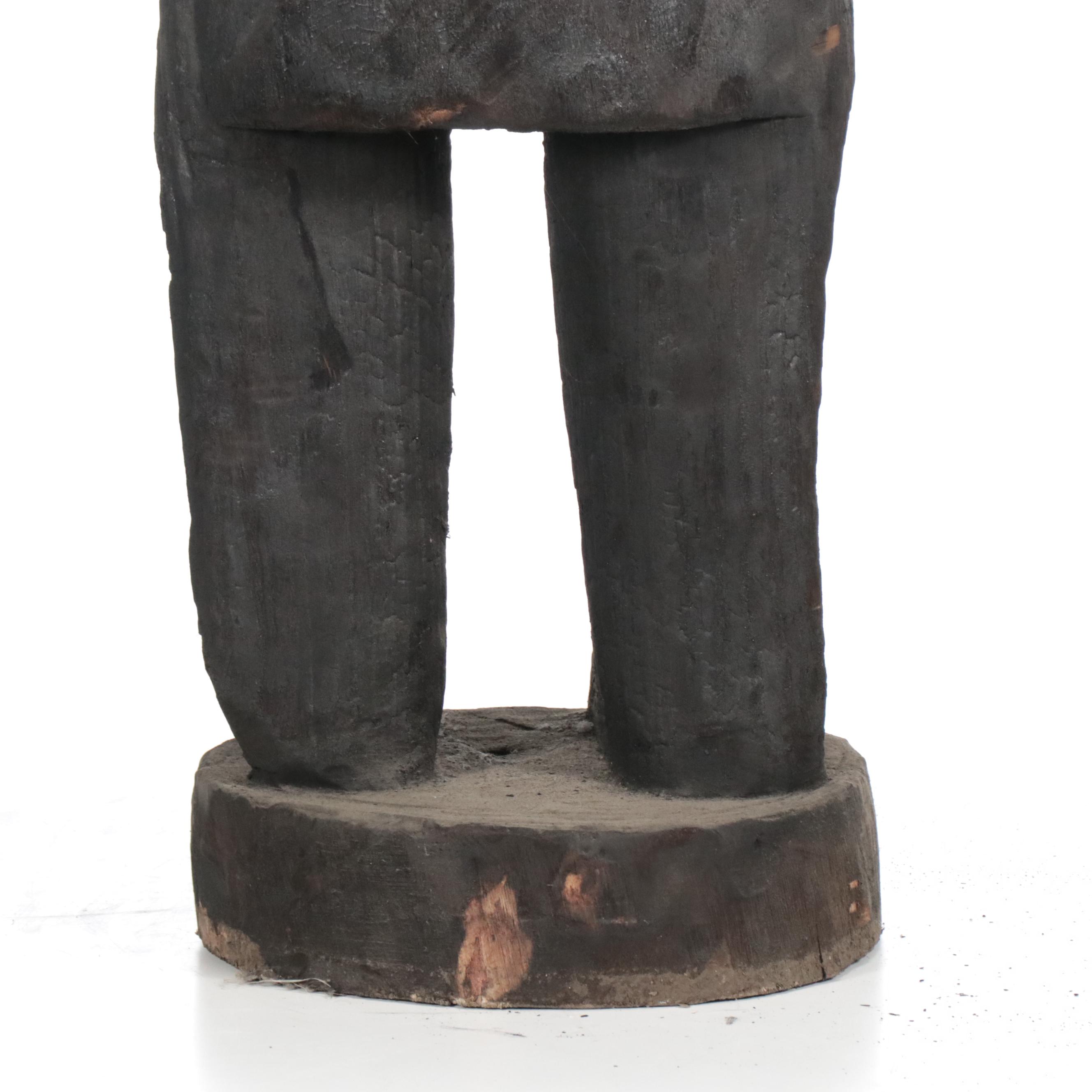 Ebonized Carved Wood Cigar Store Indain