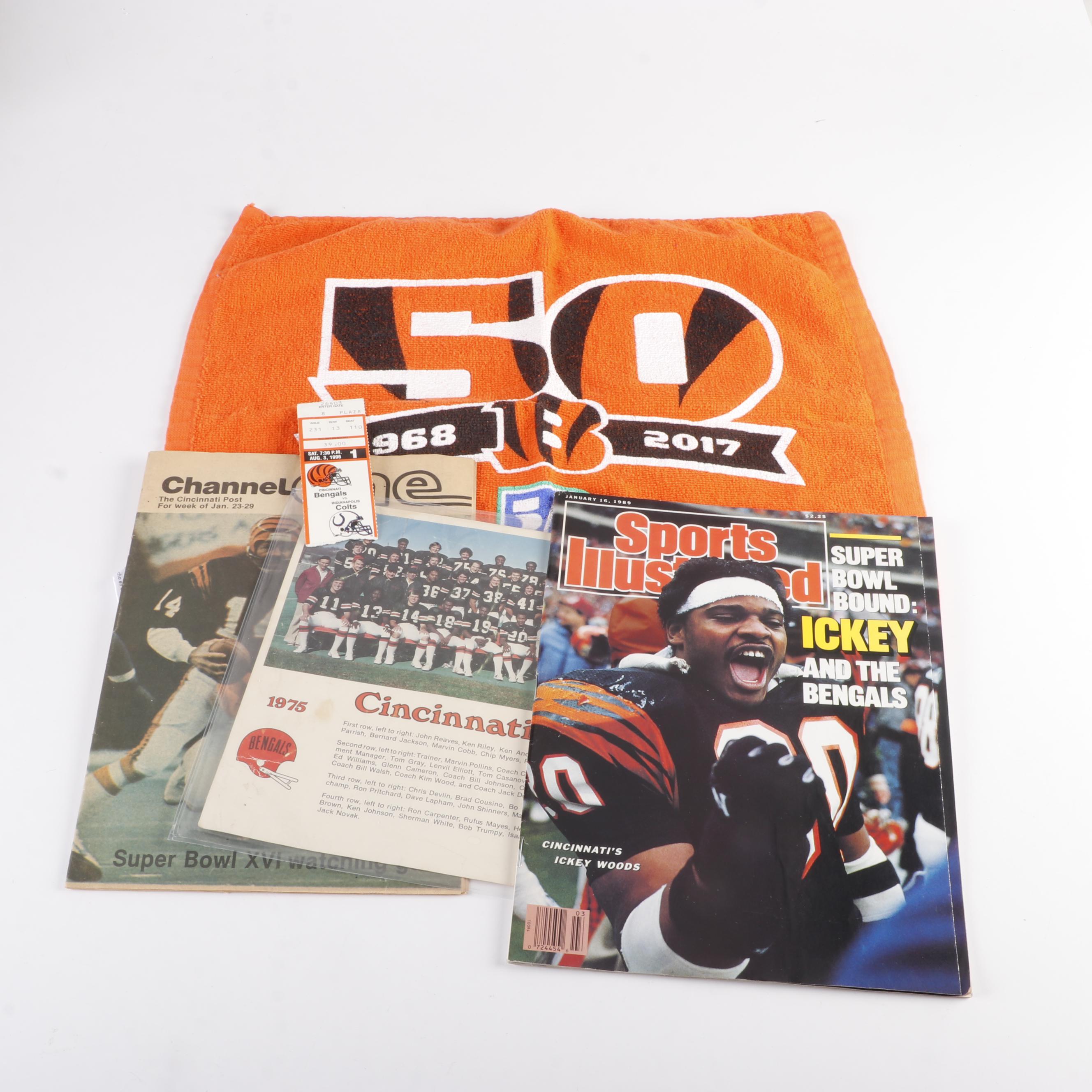 Sports Magazines, Baseball and Football Cards, Cincinnati Bengals Items