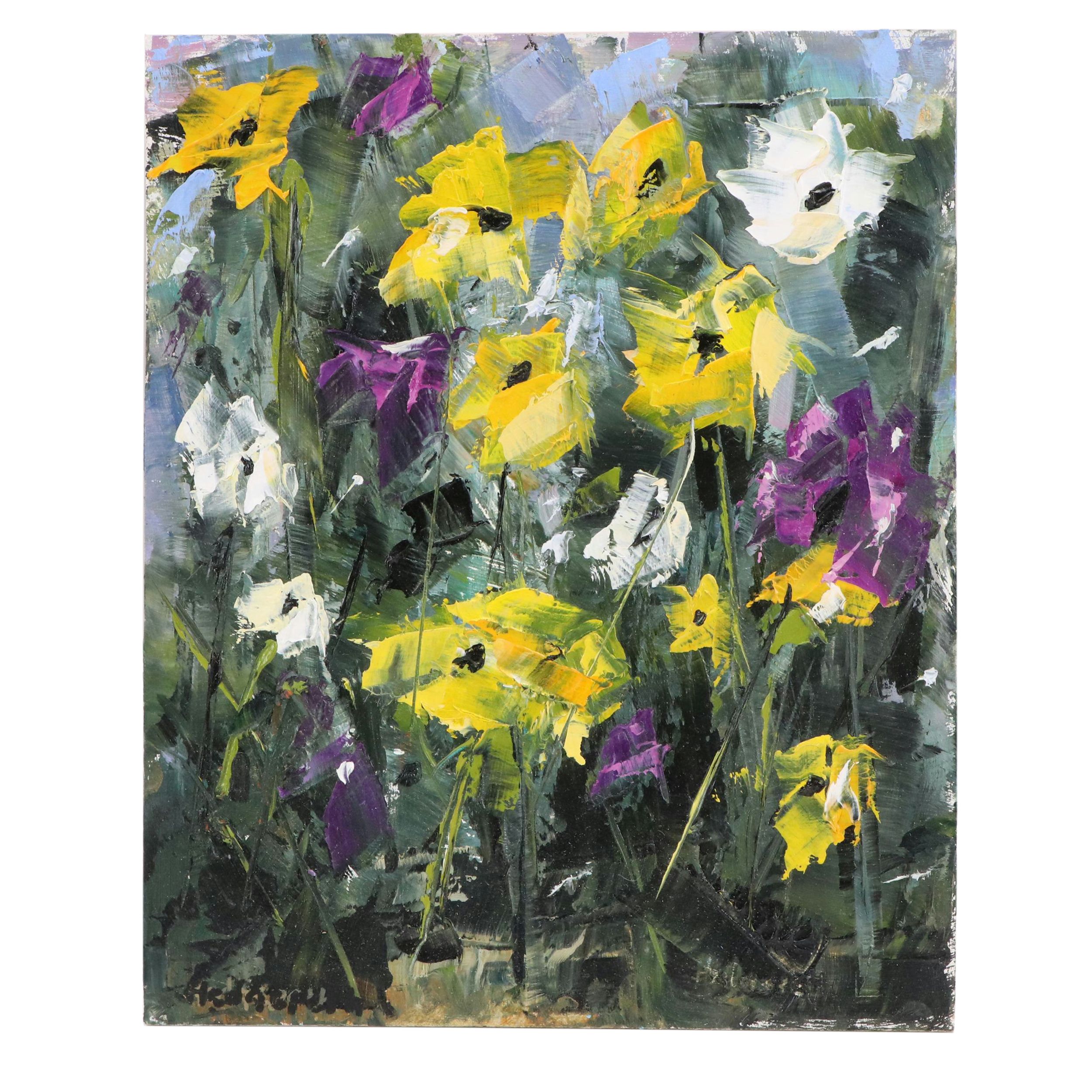 Stephen Hedgepeth Floral Oil Painting, 21st Century