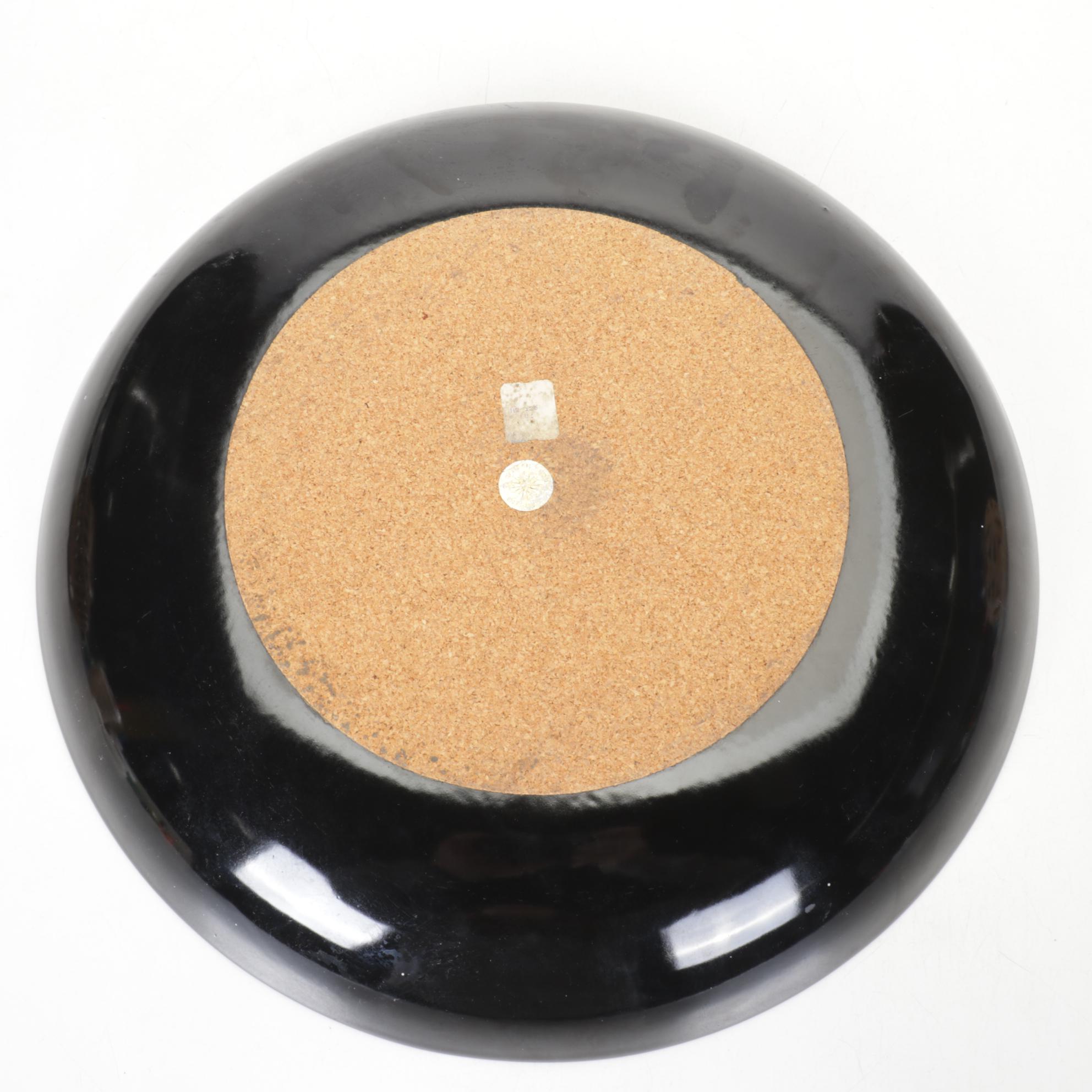 Artisan House Enamels Blue Maple Leaf Bowl with Two Hand Thrown Pierced Pots