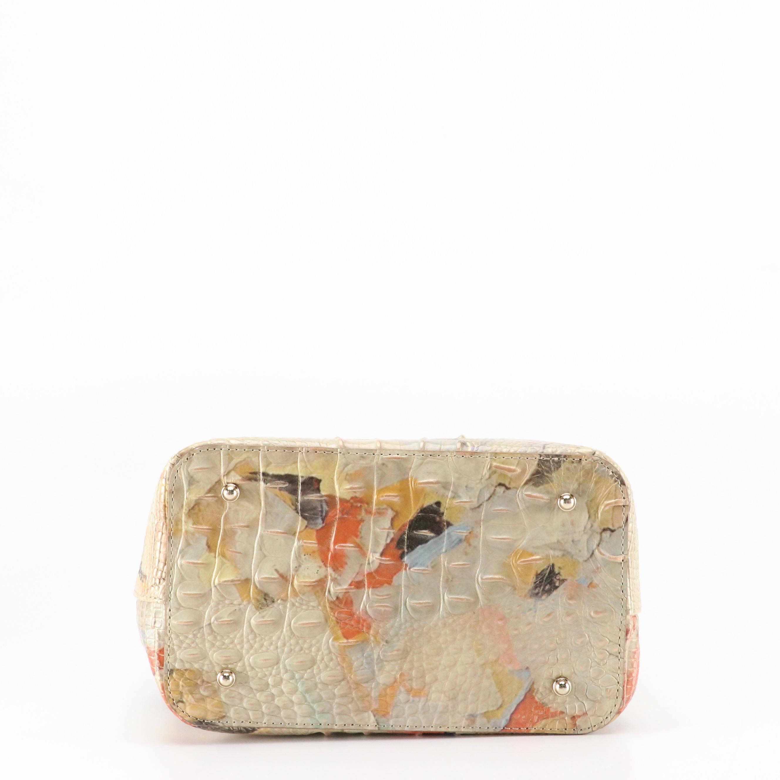 Brahmin Amelia Two-Way Bucket Bag in Oasis Melbourne Croc Embossed Leather