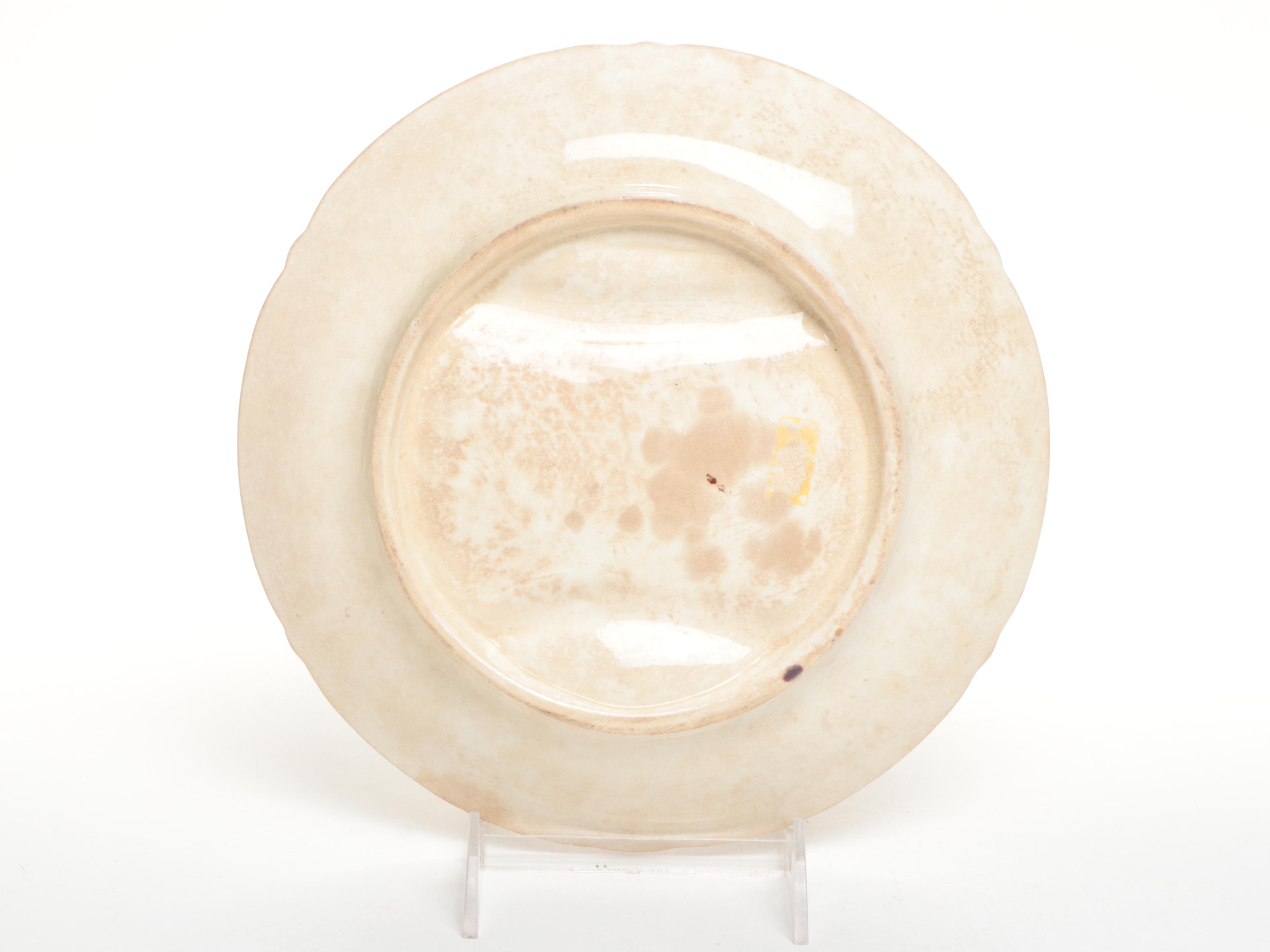 French Style Majolica Asparagus Plate and Platter, Late 19th/Early 20th Century