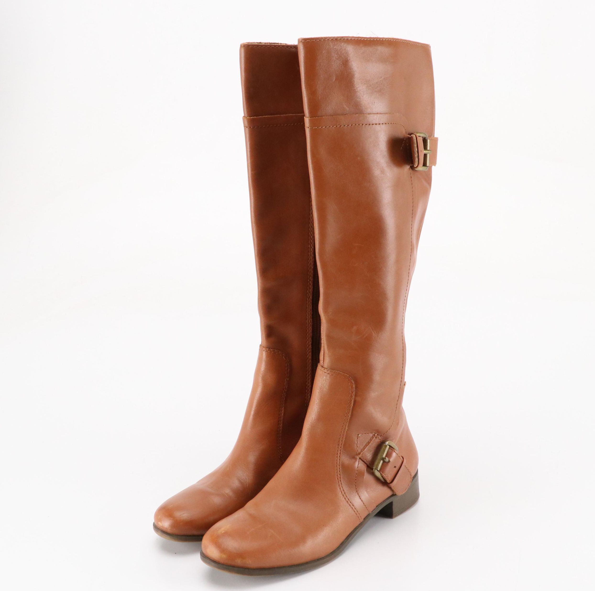 Nine West Vintage America Collection Visookie Knee High Boots in Brown Leather