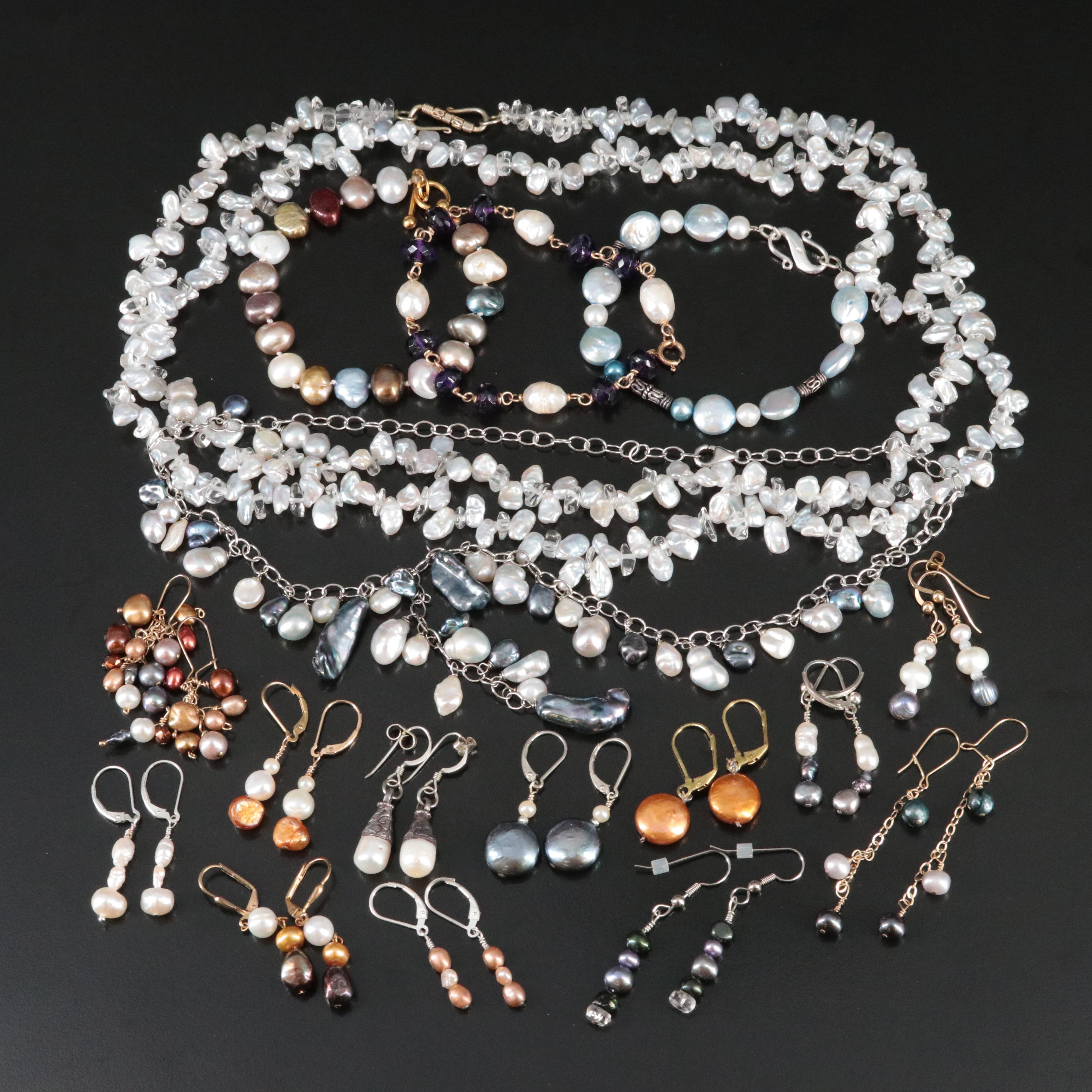 Jewelry Collection Featuring Pearl, Crystal and Amethyst