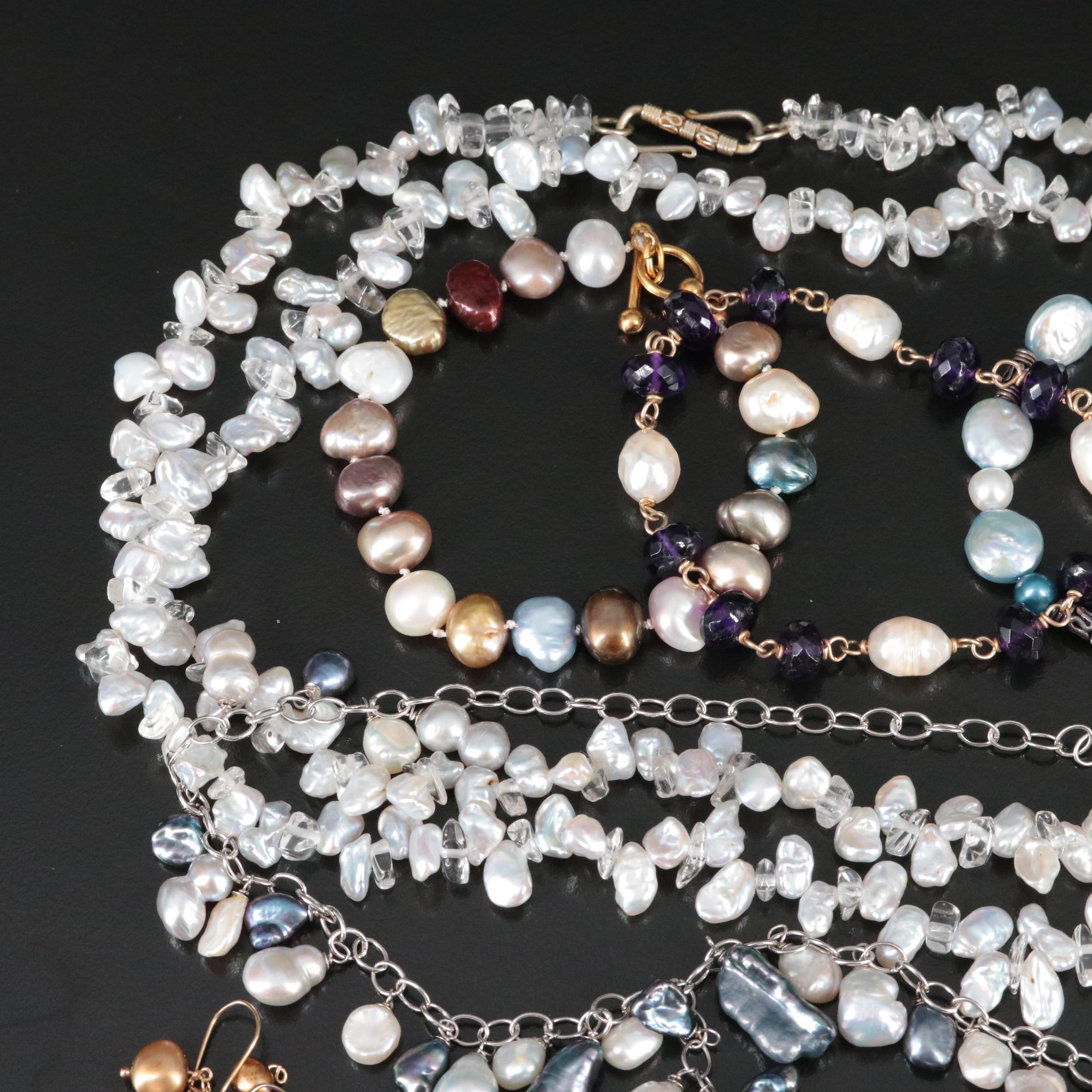 Jewelry Collection Featuring Pearl, Crystal and Amethyst
