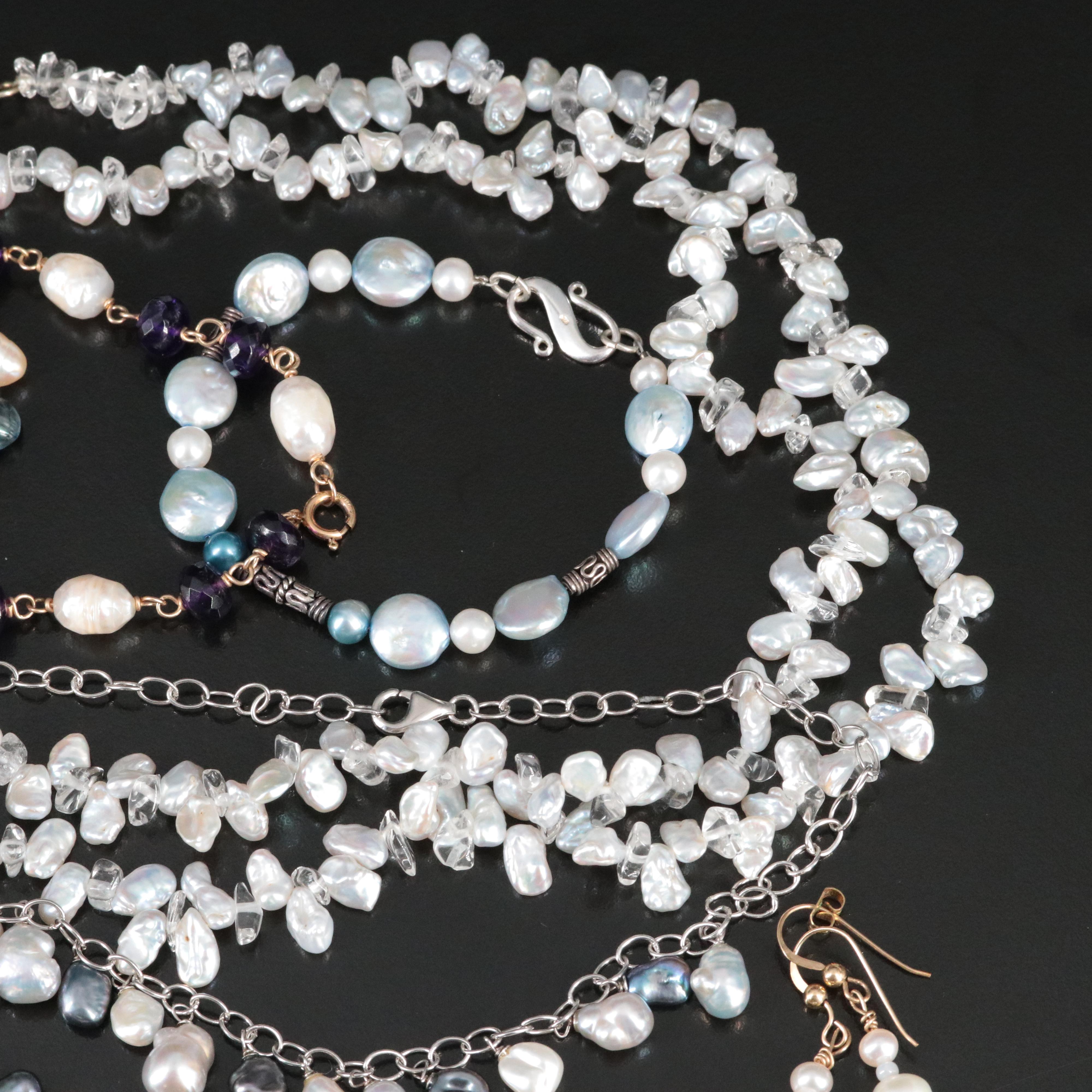 Jewelry Collection Featuring Pearl, Crystal and Amethyst