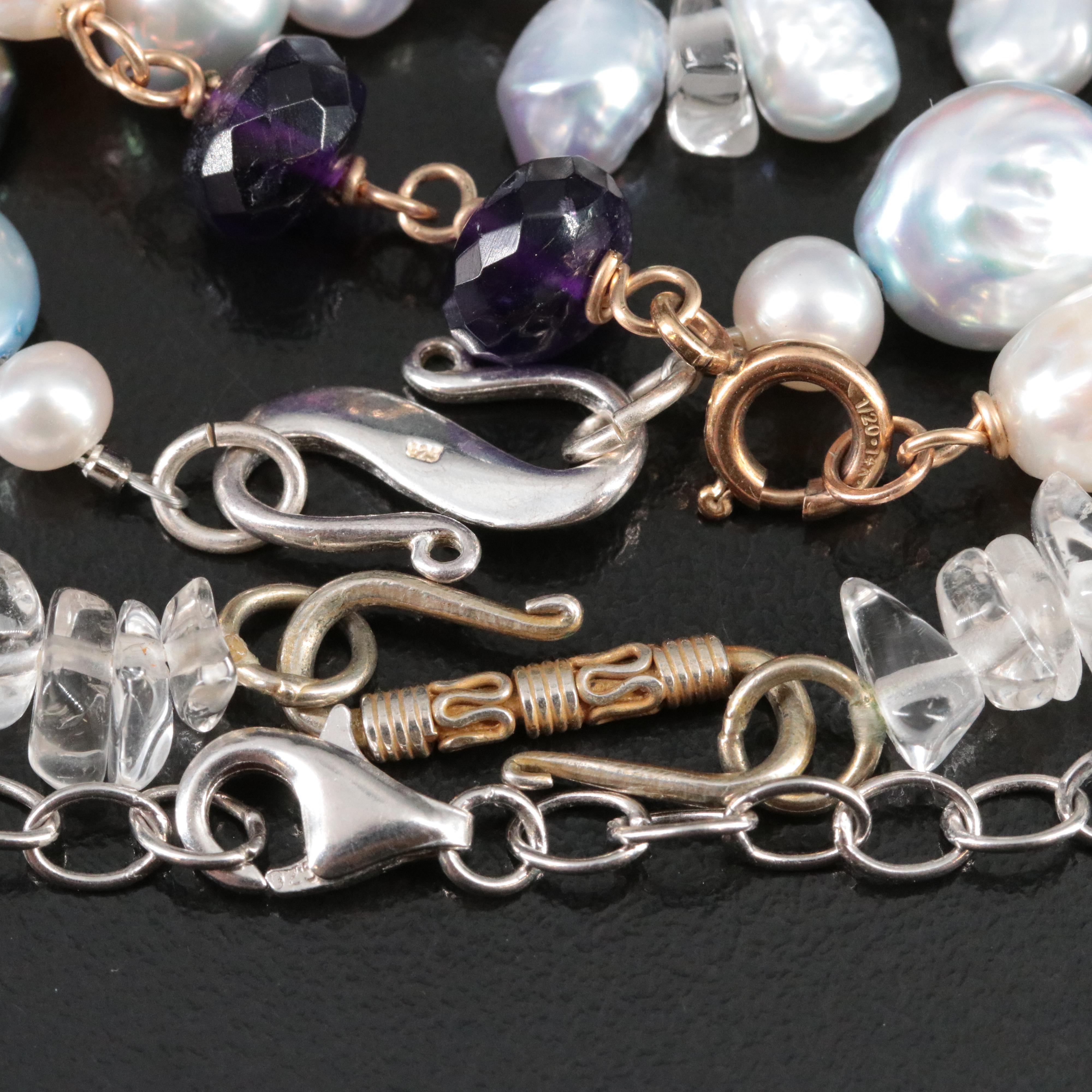 Jewelry Collection Featuring Pearl, Crystal and Amethyst