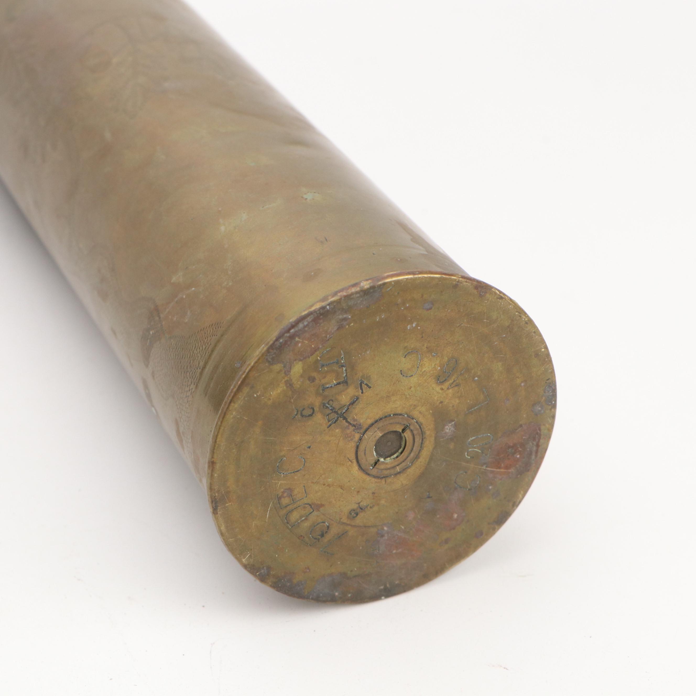 WWI Era Trench Art Brass Shells