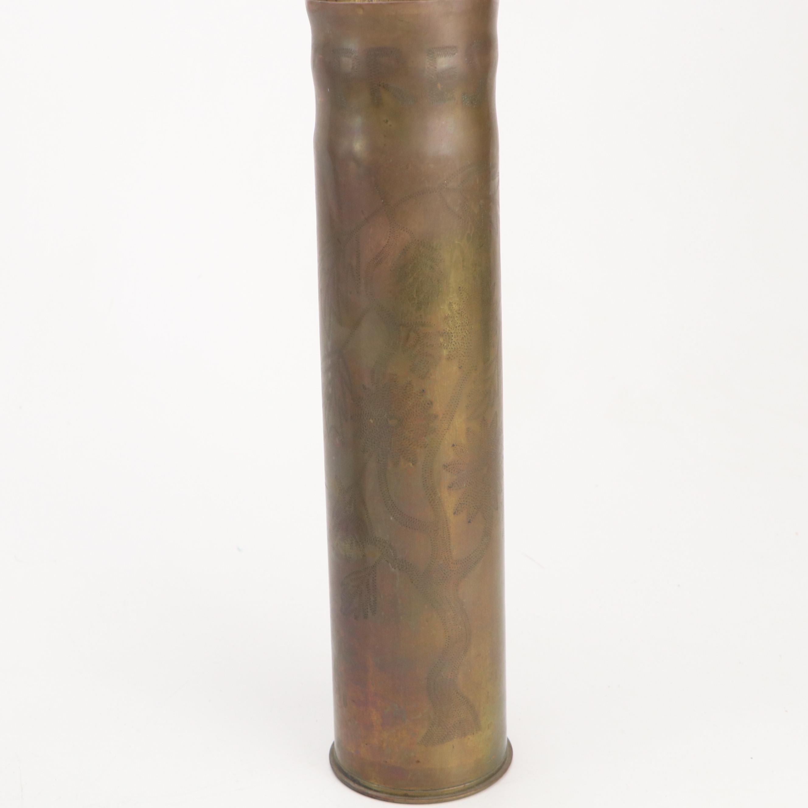 WWI Era Trench Art Brass Shells