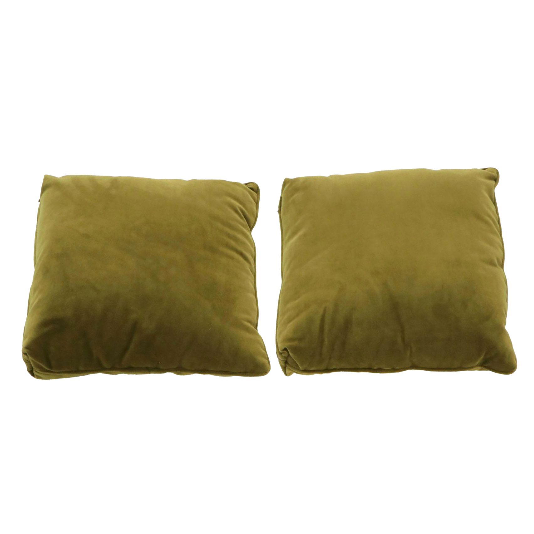 Pair of Forest Green Velvet Accent Pillows