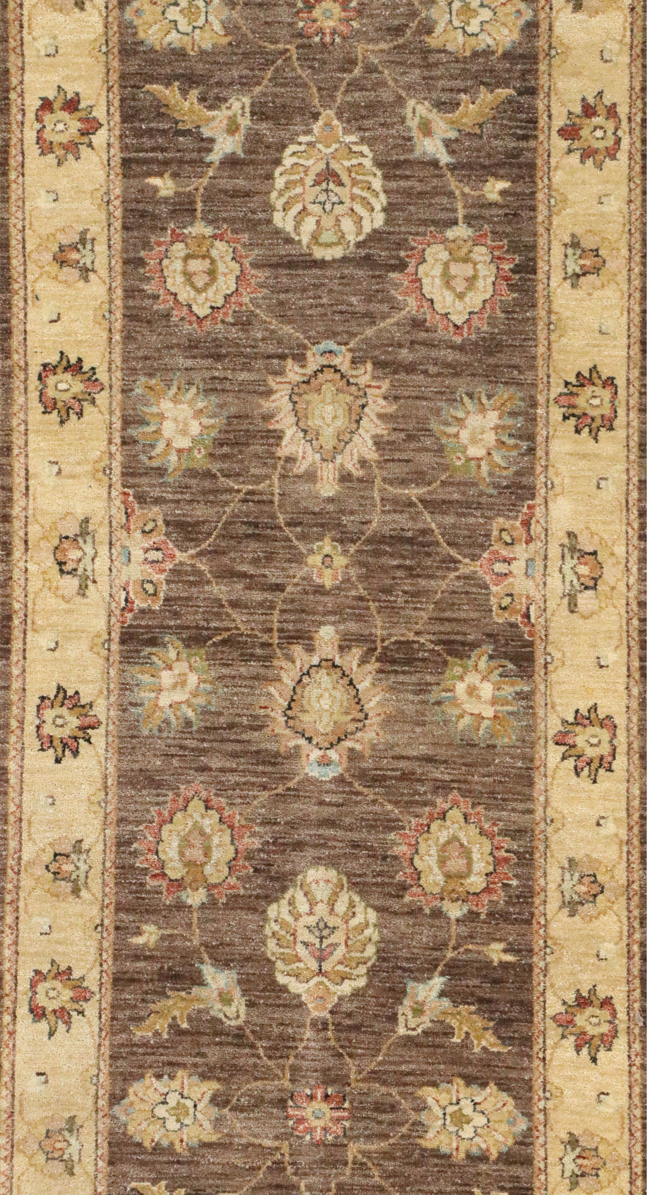2'8 x 9'10 Hand-Knotted Indian Agra Style Carpet Runner Long Rug