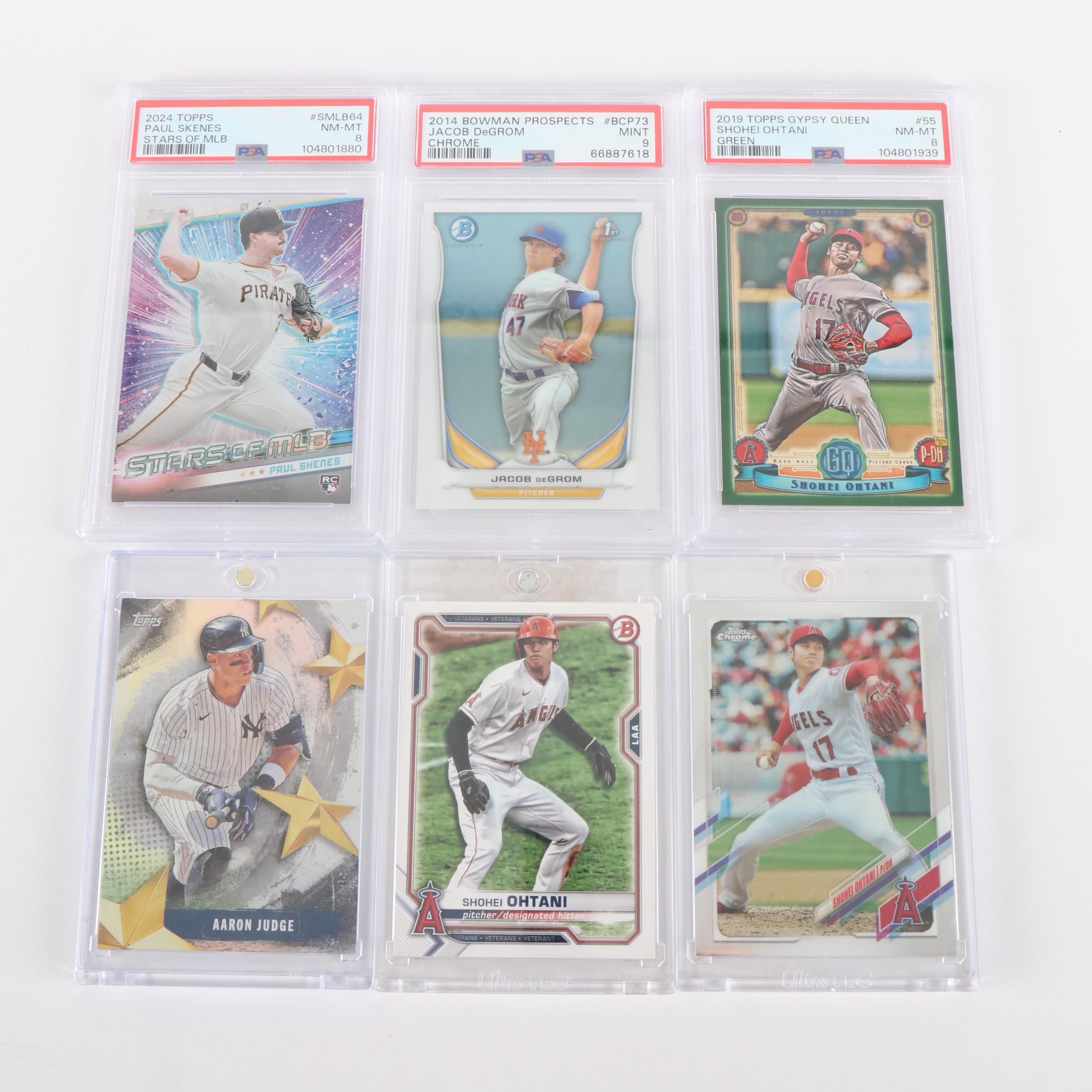 250+ Baseball Card Lot with Skenes PSA Graded Rookie, Ohtani, Judge, deGrom