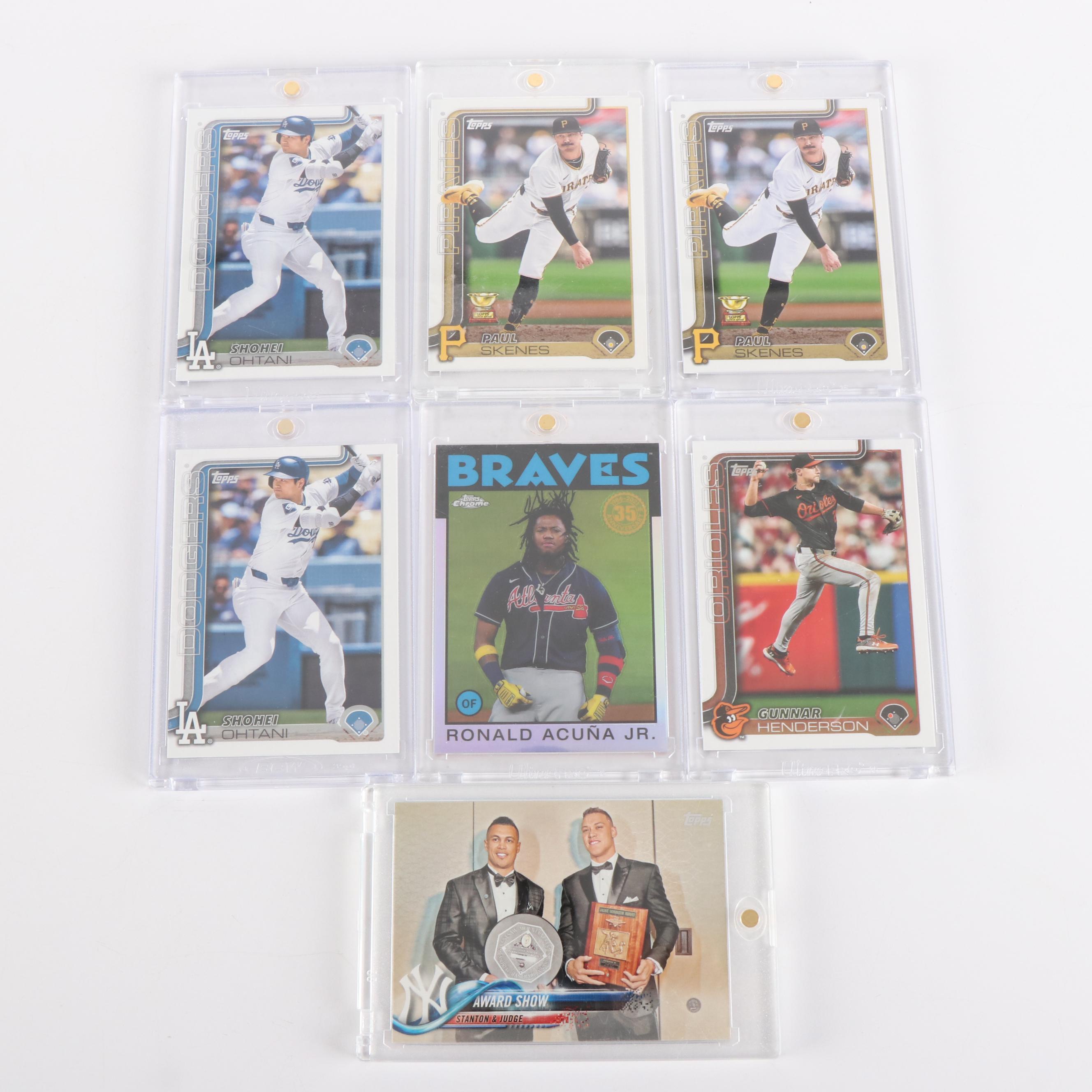 250+ Baseball Card Lot with Skenes PSA Graded Rookie, Ohtani, Judge, deGrom