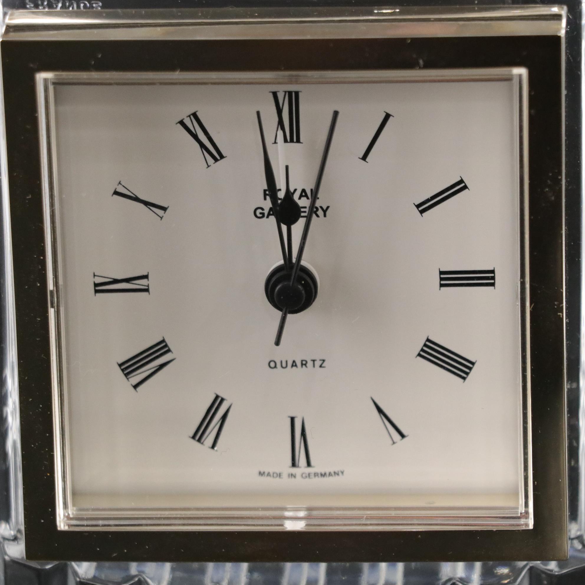 Royal Gallery Montparnasse Lead Crystal Alarm Clock with Crystal Globe