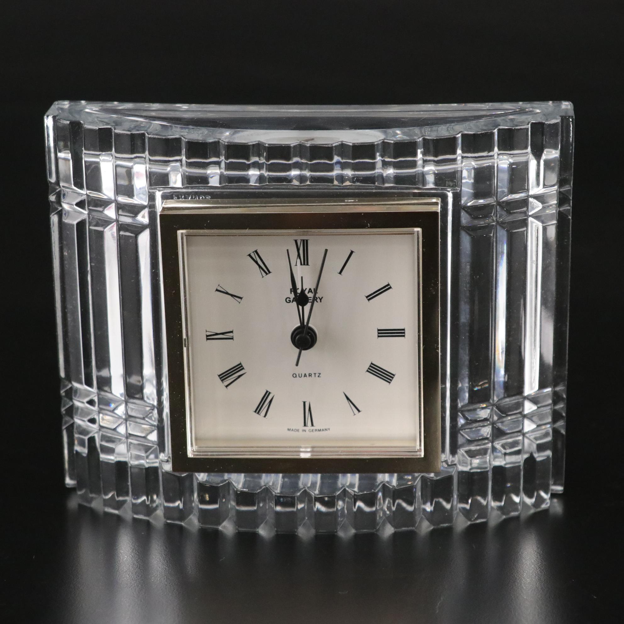 Royal Gallery Montparnasse Lead Crystal Alarm Clock with Crystal Globe