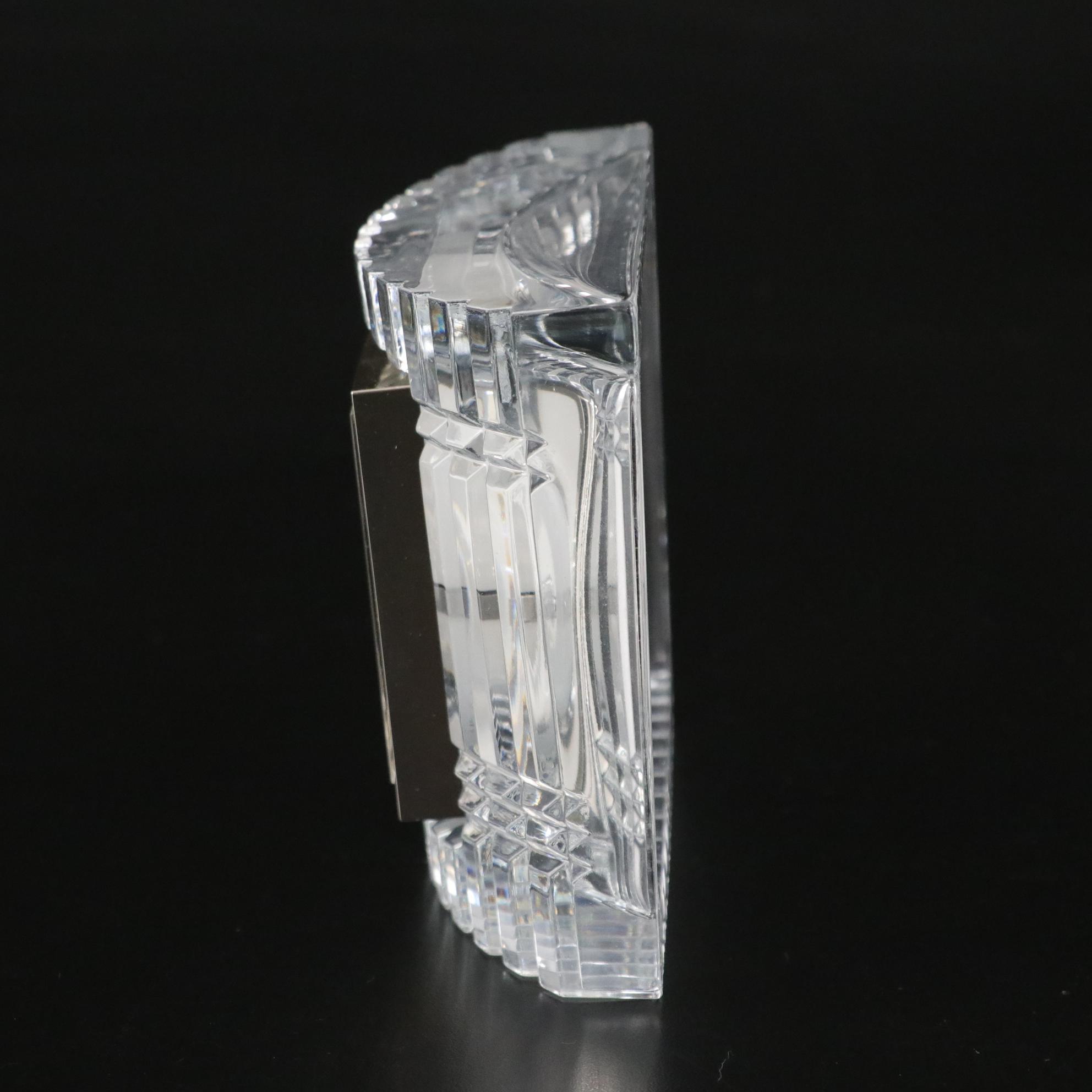 Royal Gallery Montparnasse Lead Crystal Alarm Clock with Crystal Globe