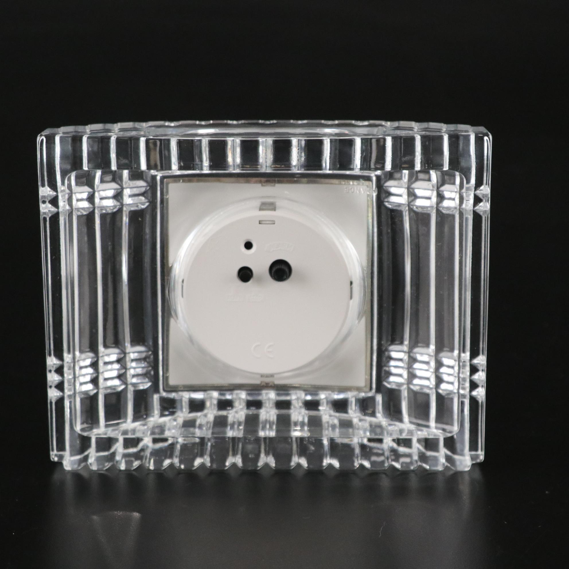 Royal Gallery Montparnasse Lead Crystal Alarm Clock with Crystal Globe