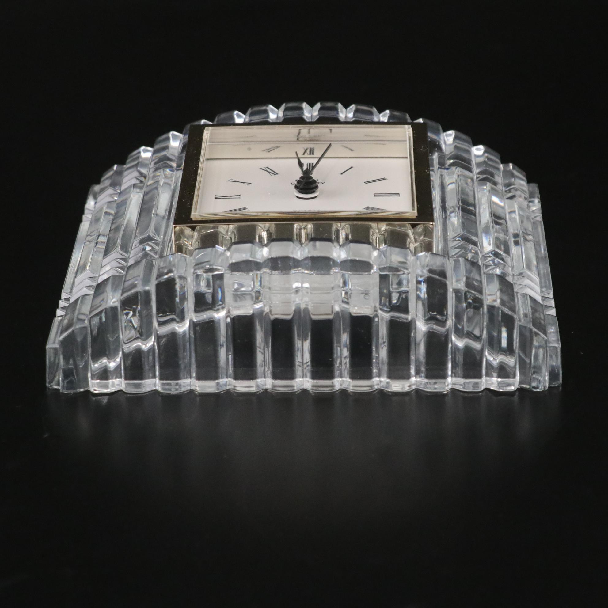 Royal Gallery Montparnasse Lead Crystal Alarm Clock with Crystal Globe