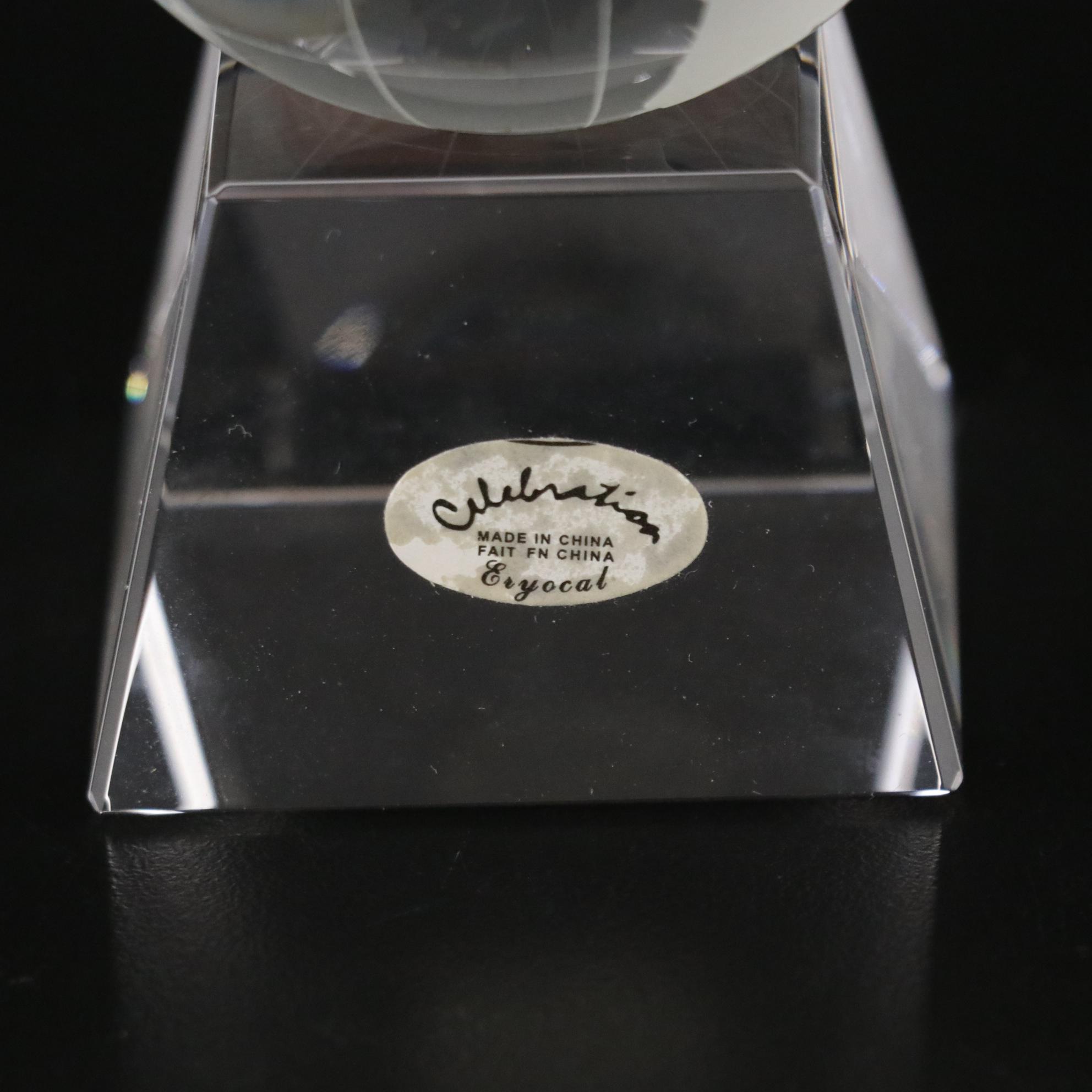 Royal Gallery Montparnasse Lead Crystal Alarm Clock with Crystal Globe