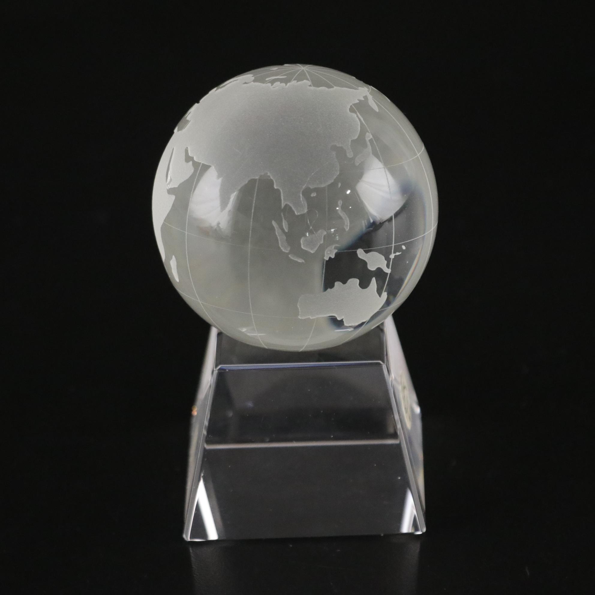 Royal Gallery Montparnasse Lead Crystal Alarm Clock with Crystal Globe