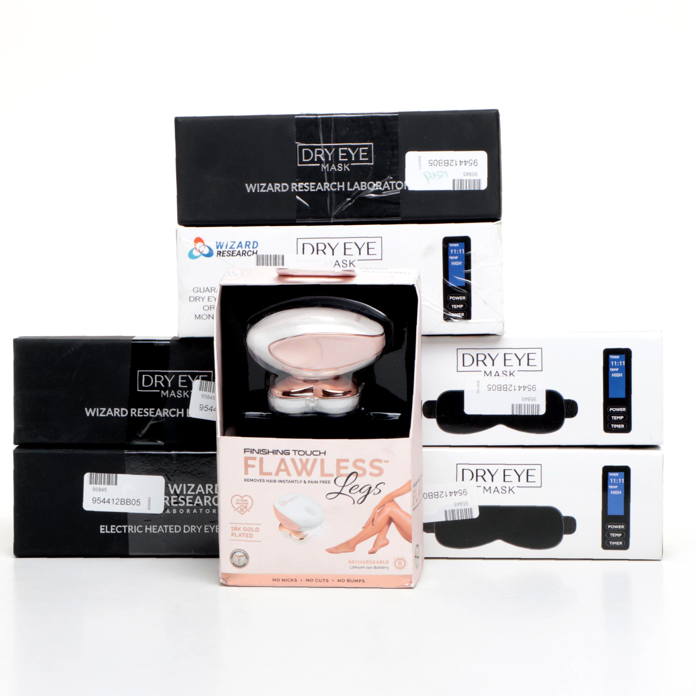 Flawless Legs Hair Remover with Wizard Research Dry Eye Masks