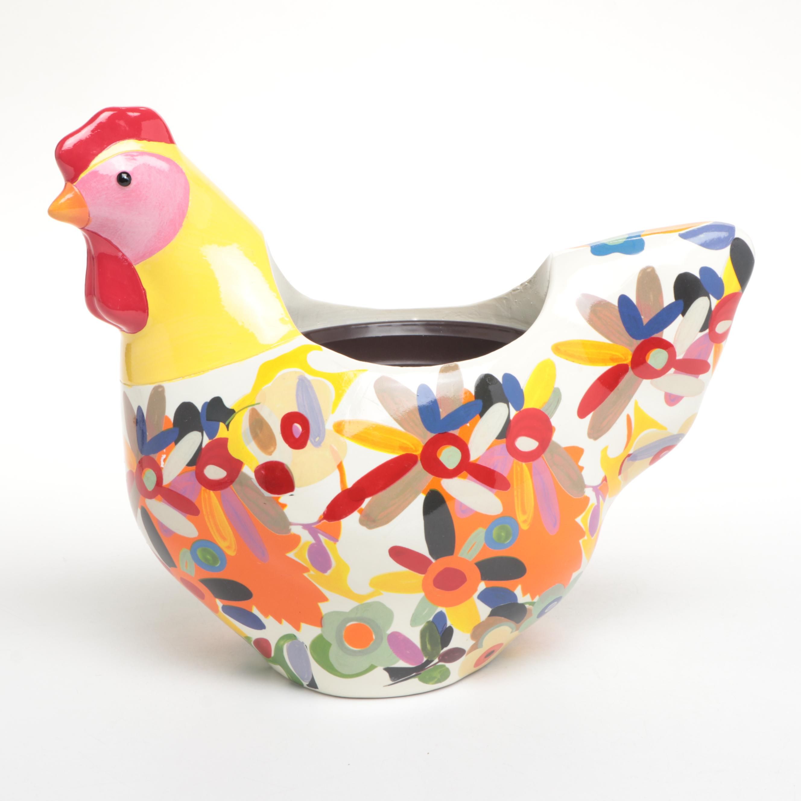 MacKenzie-Childs "Avant" Garden Resin Chicken Planter