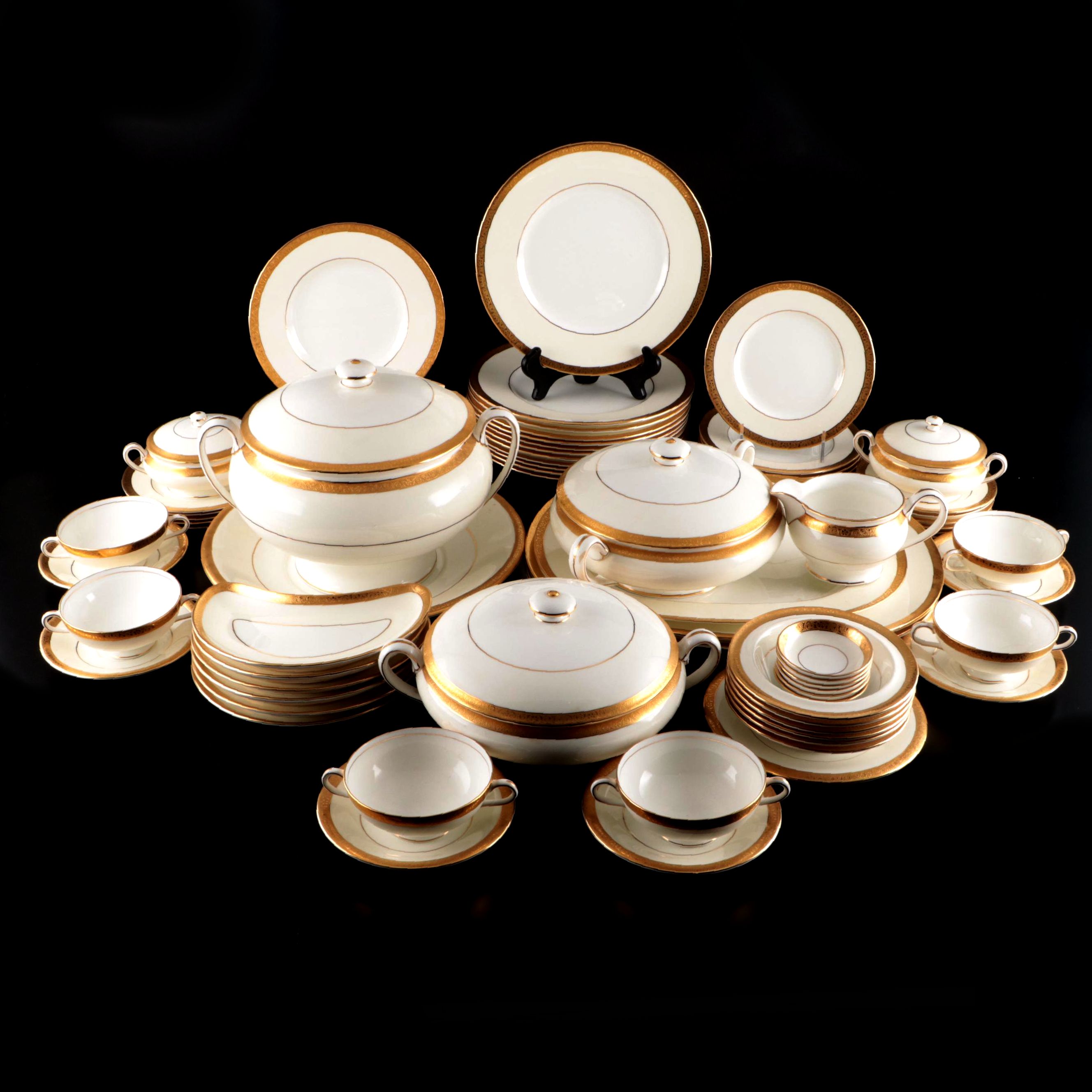 Minton "Buckingham" Gilt Rimmed Bone China Dinnerware