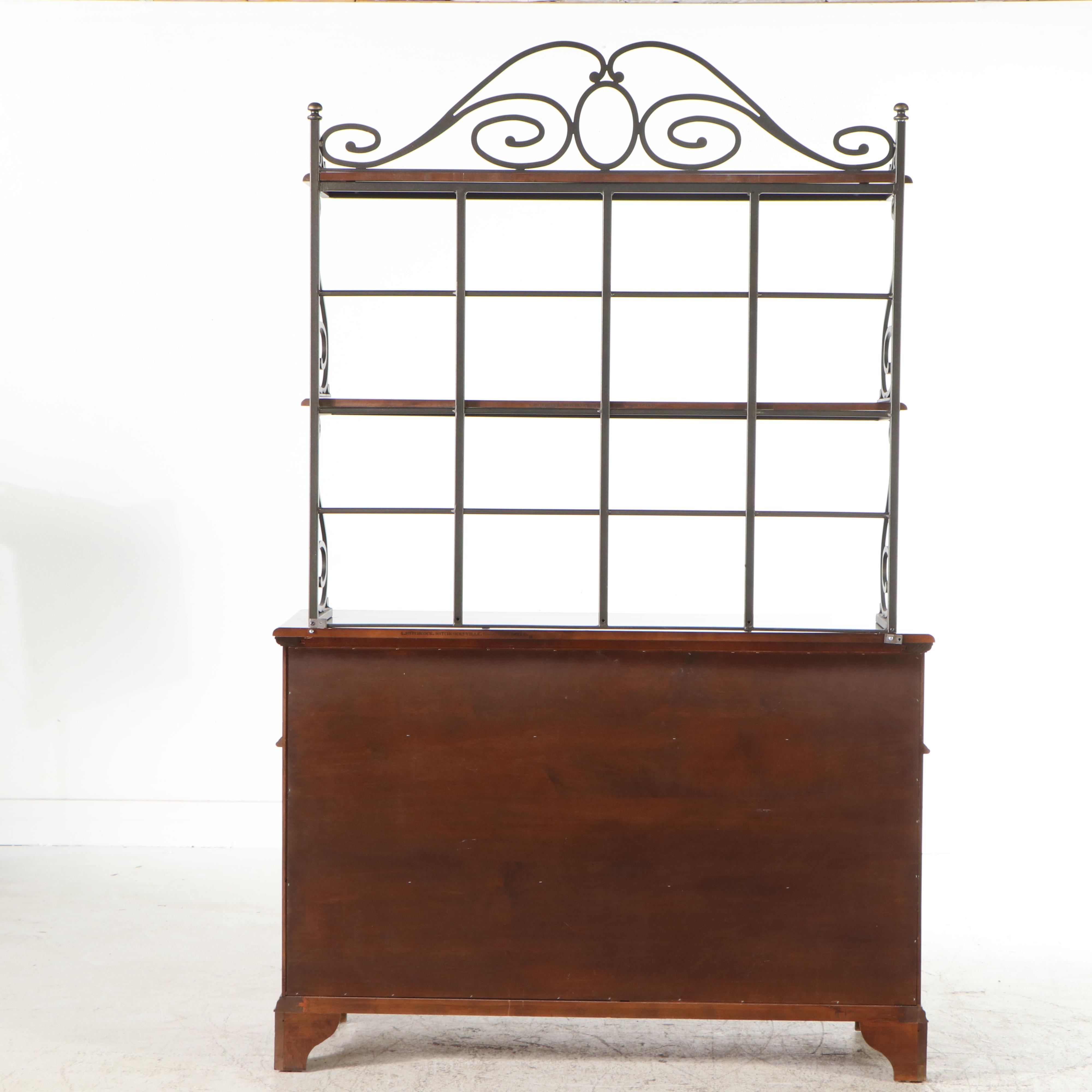 Hitchcock Colonial Revival Style Cherry and Iron Buffet with Hutch