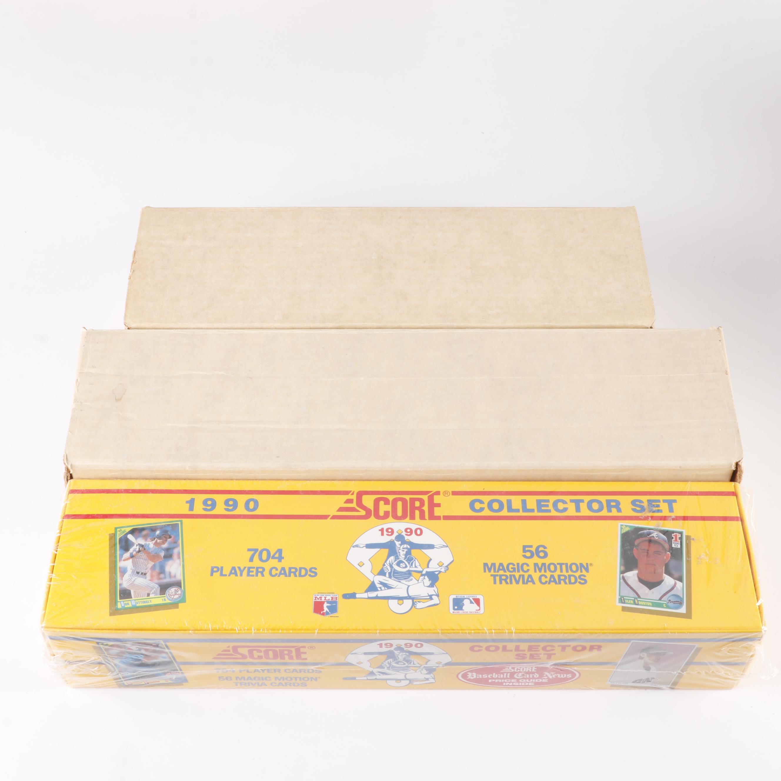 Nine Complete Baseball Card Year Sets, Topps, Score, Upper Deck, and Others