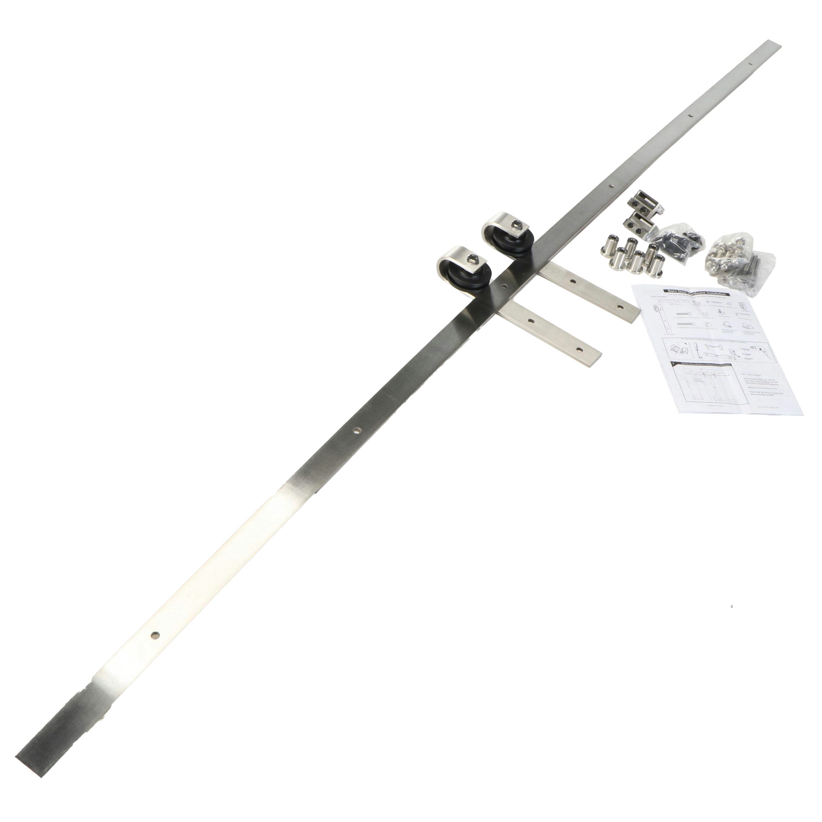 Brushed Brushed Stainless Barn Door Hardware Kit