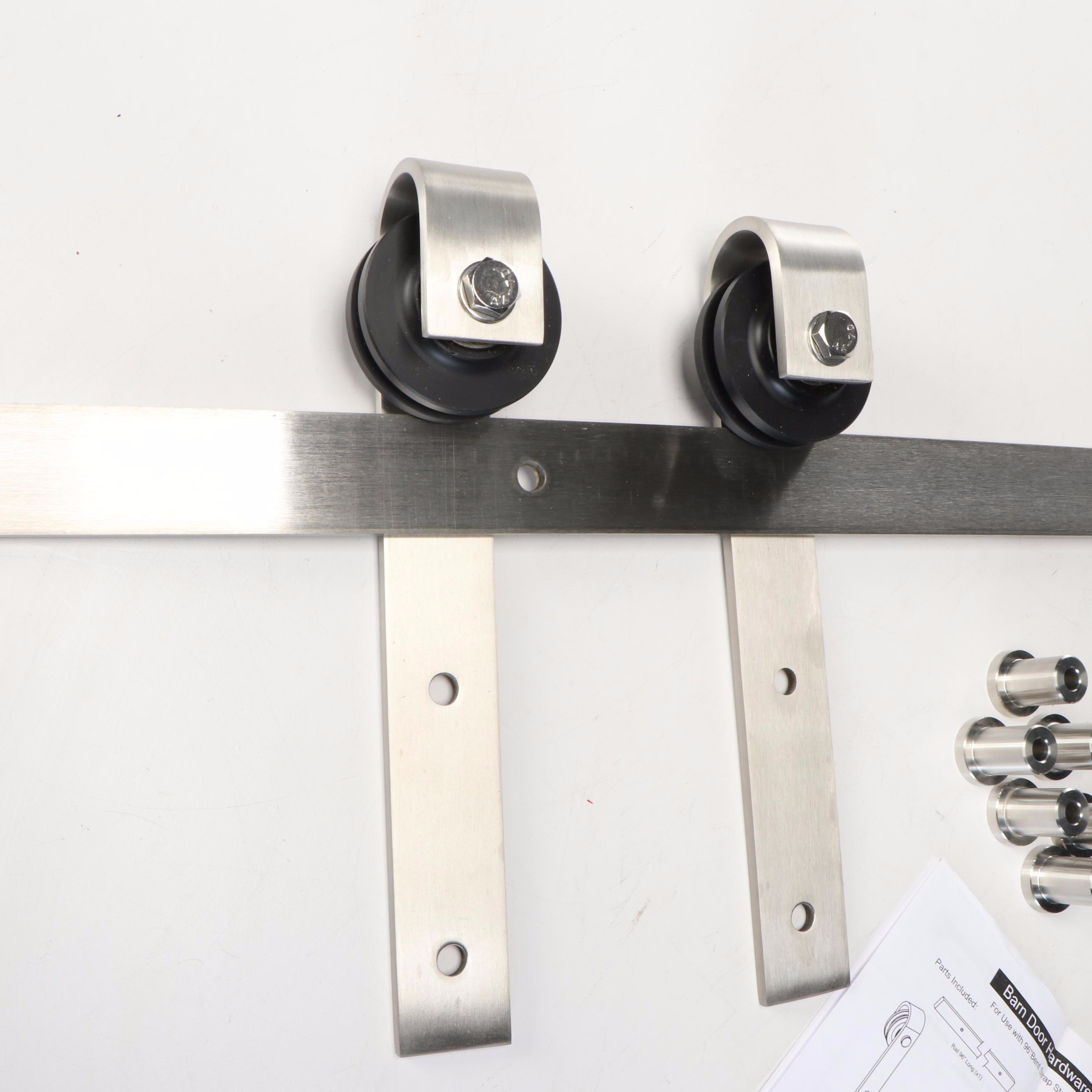 Brushed Brushed Stainless Barn Door Hardware Kit