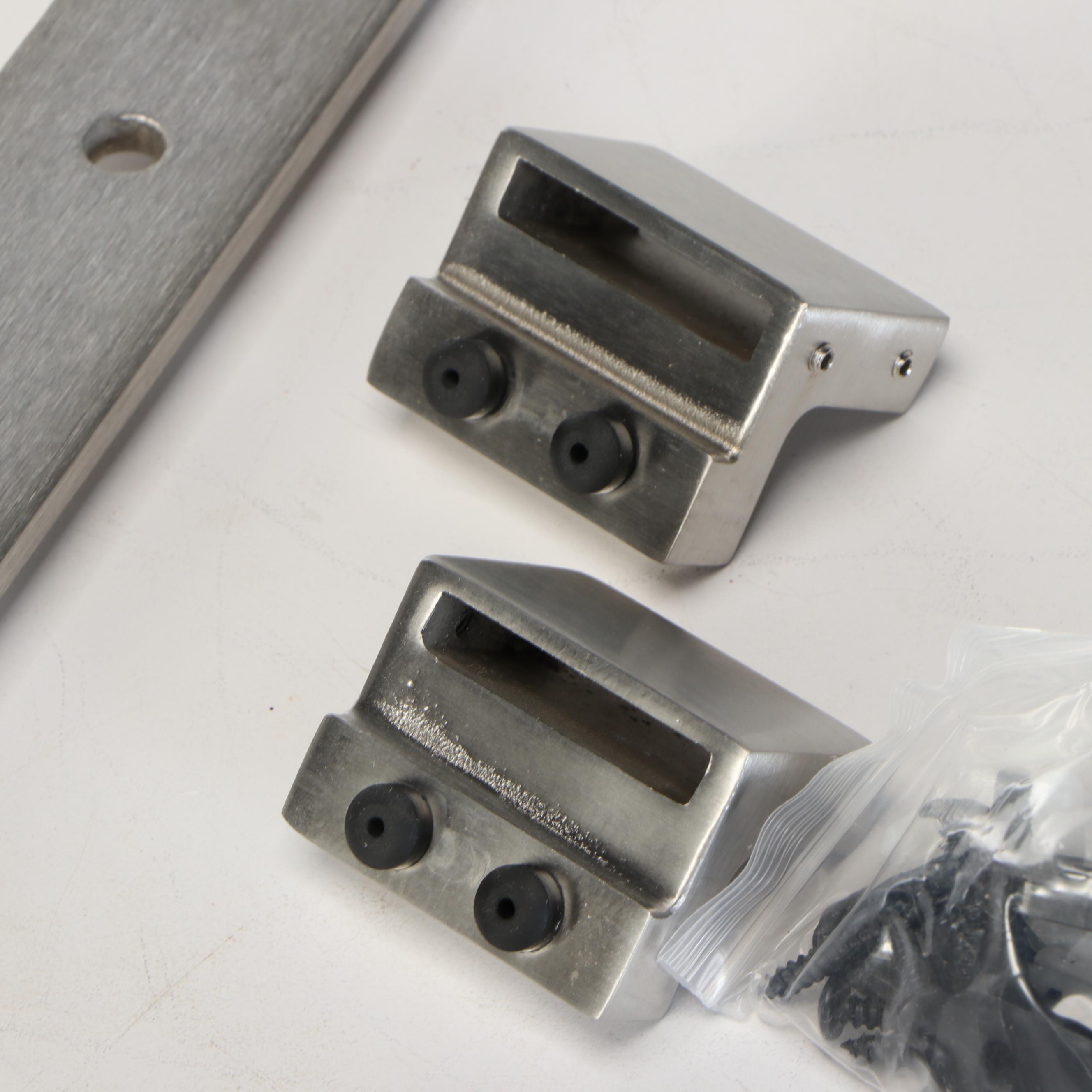 Brushed Brushed Stainless Barn Door Hardware Kit