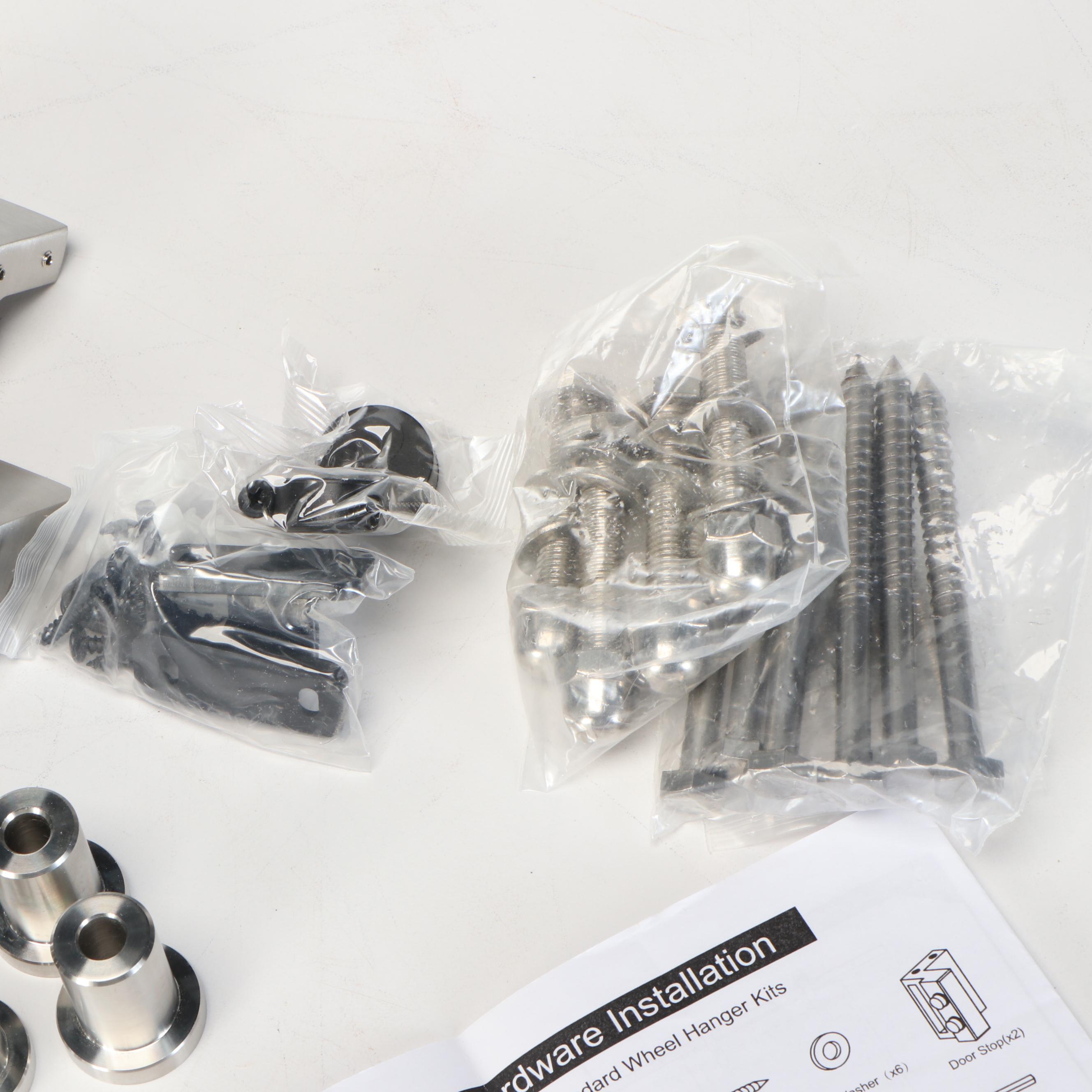 Brushed Brushed Stainless Barn Door Hardware Kit